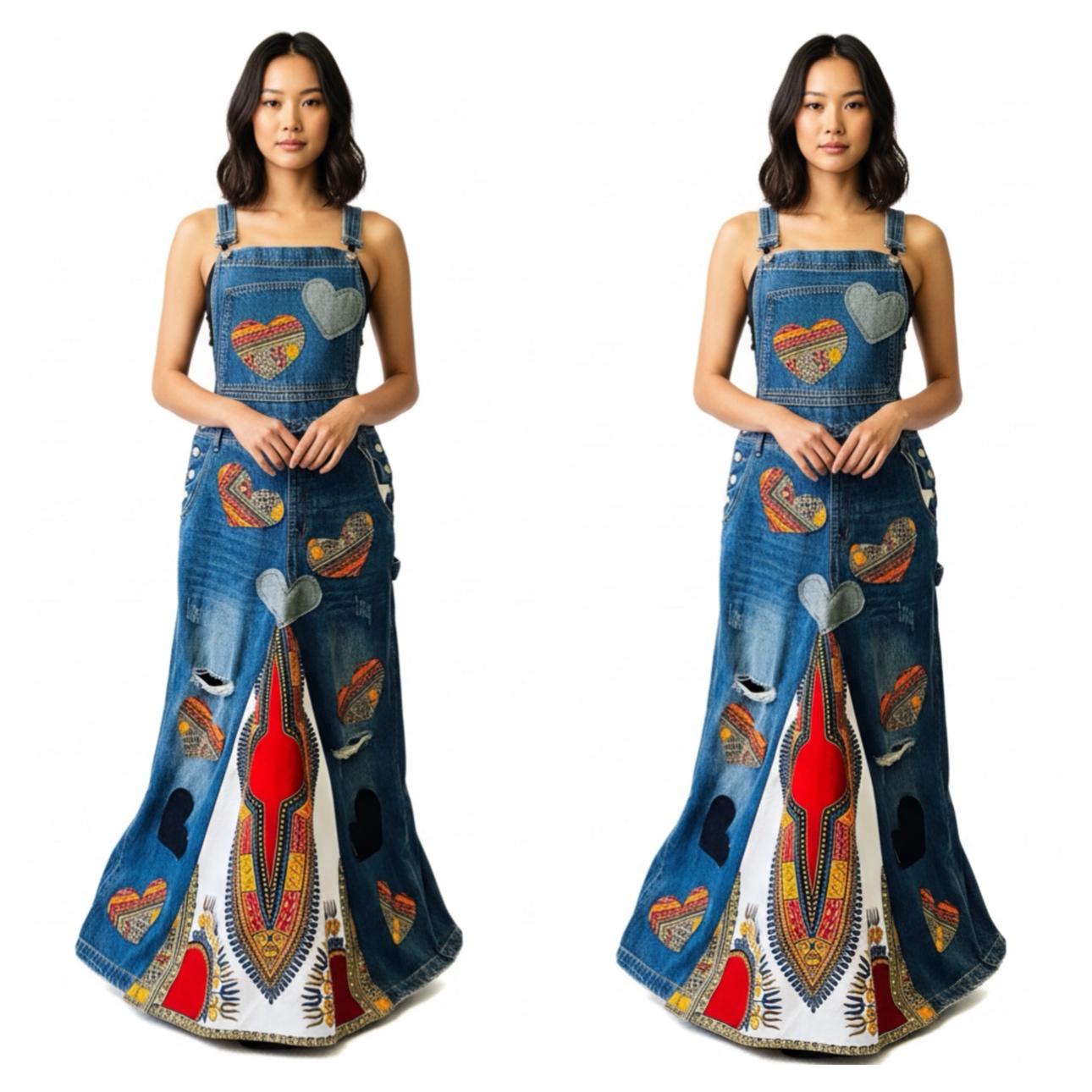 Bohemian Denim Maxi Dress