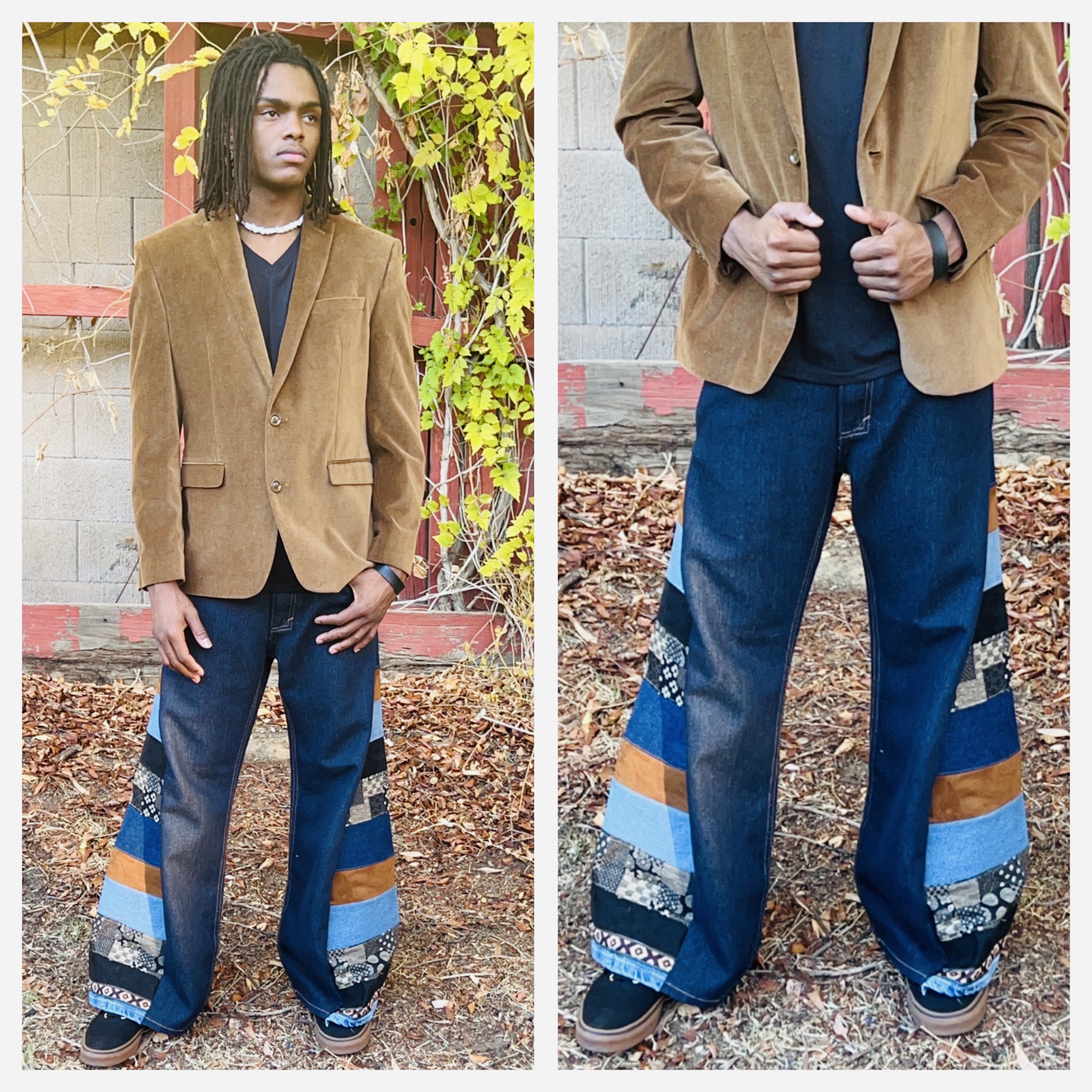 Boho Unisex Patchwork Wide-Leg Denim Jeans