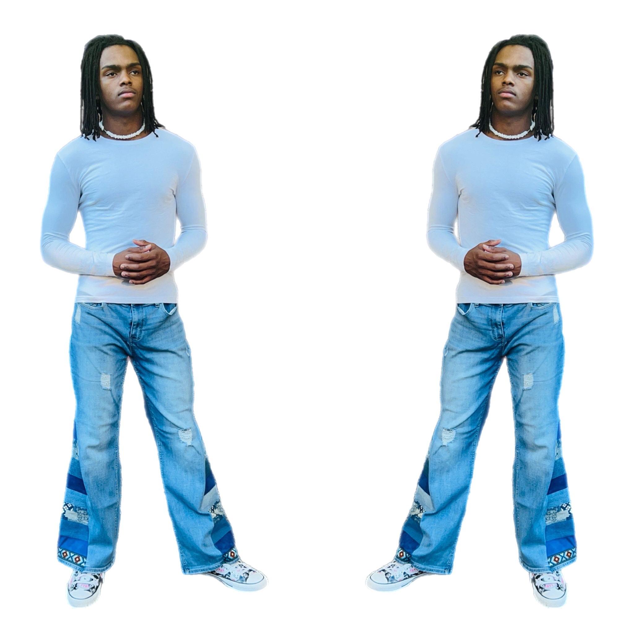 Handmade Boho Patchwork Flared Jeans