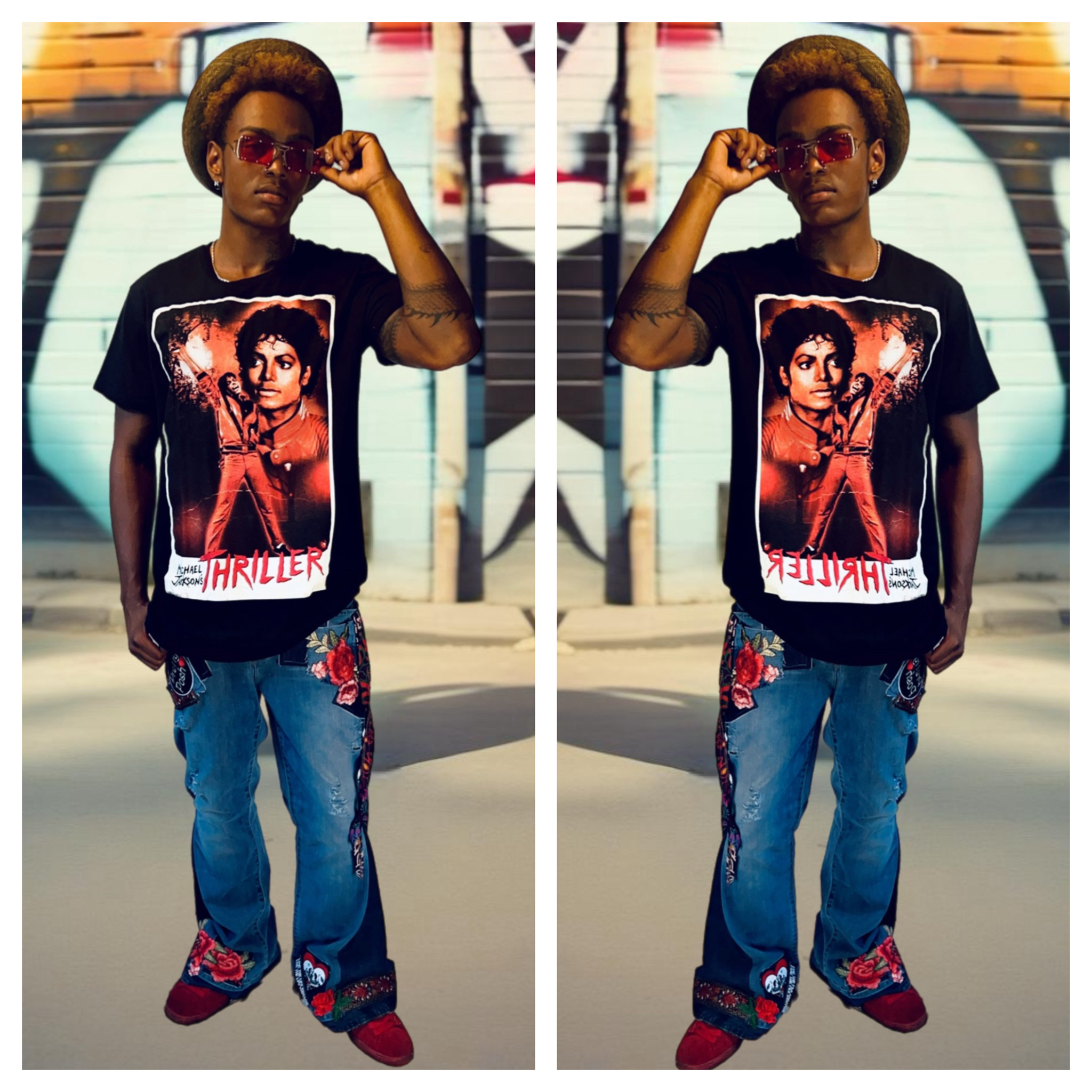 Handmade Boho Patchwork Flared Jeans