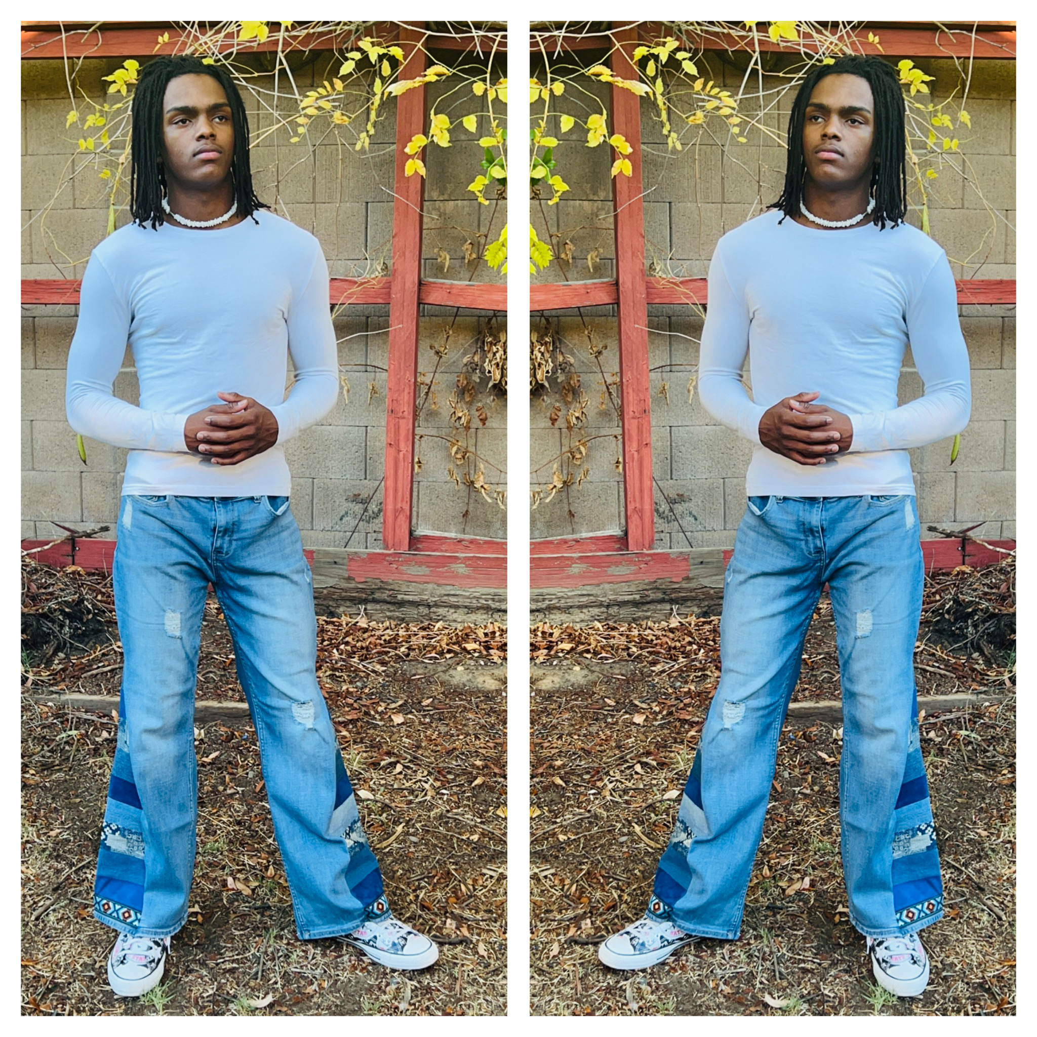 Handmade Boho Patchwork Flared Jeans