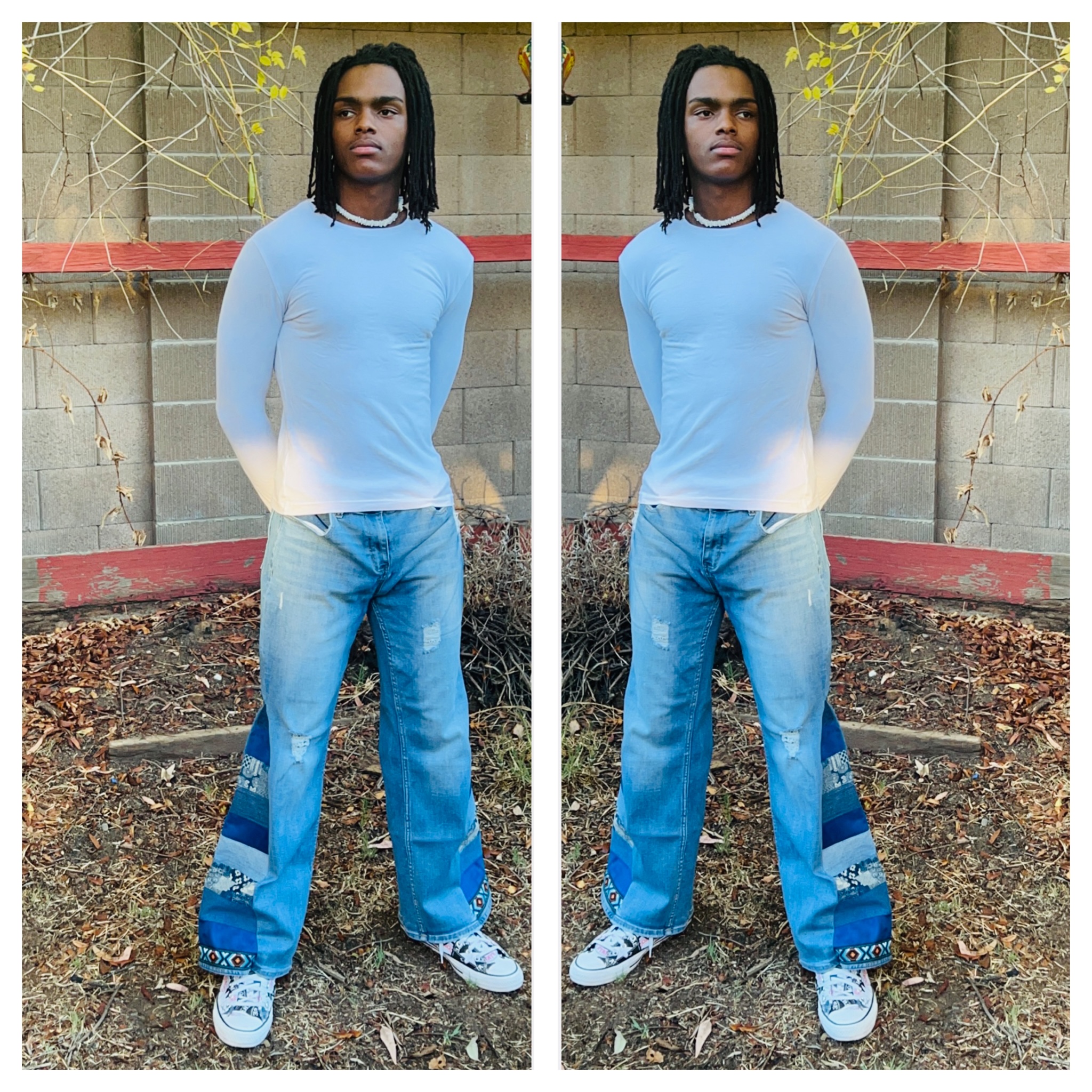 Handmade Boho Patchwork Flared Jeans