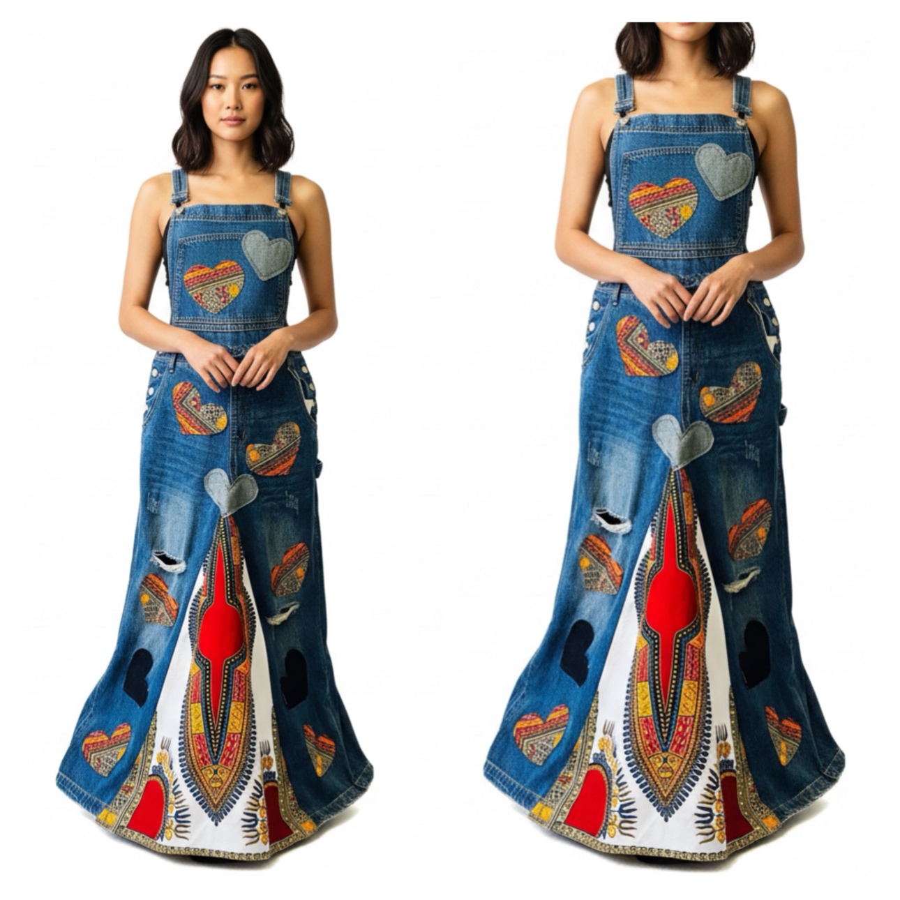 Bohemian Denim Maxi Dress