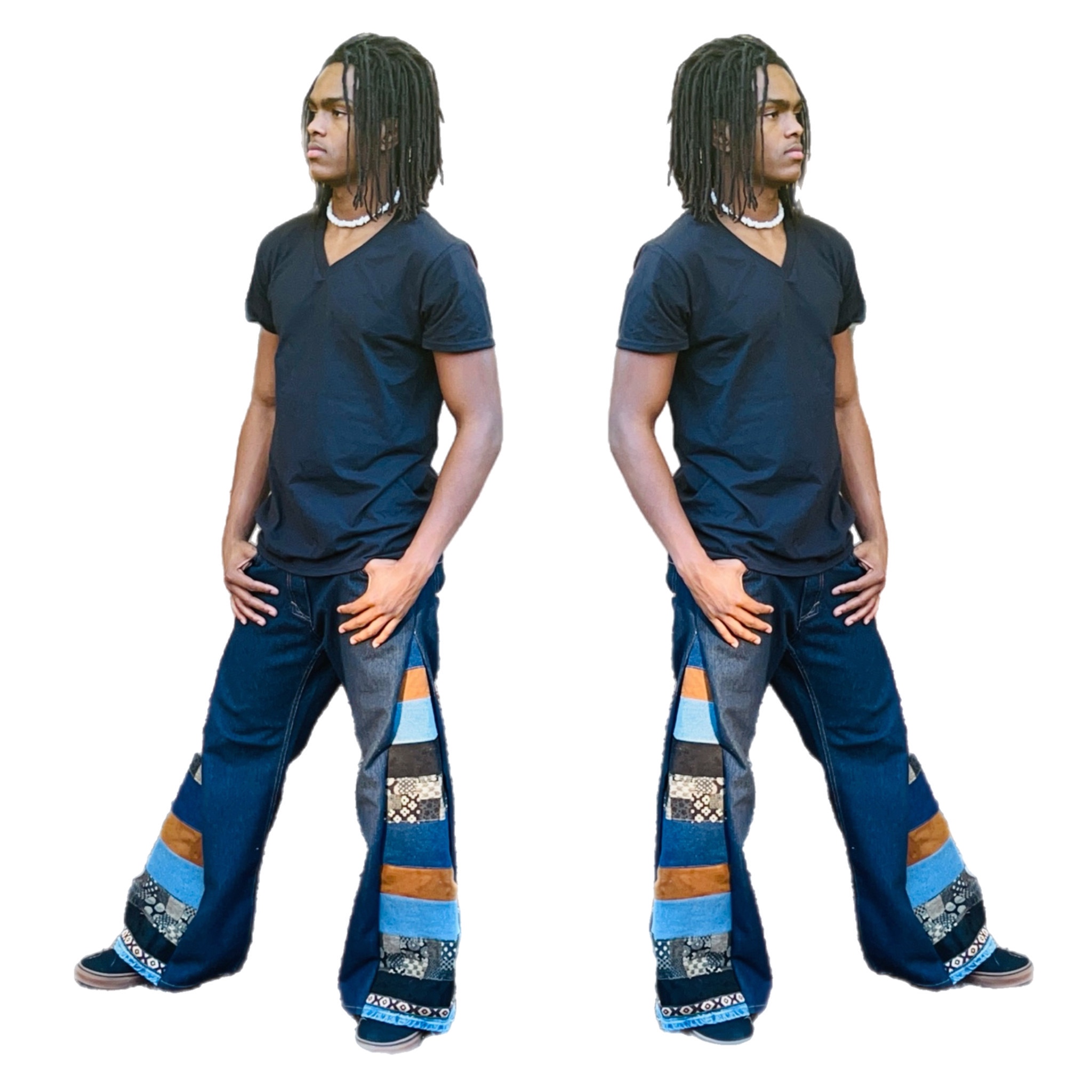 Boho Unisex Patchwork Wide-Leg Denim Jeans