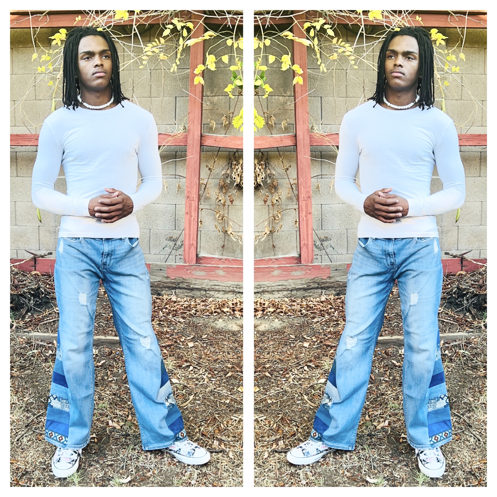 Handmade Boho Patchwork Flared Jeans