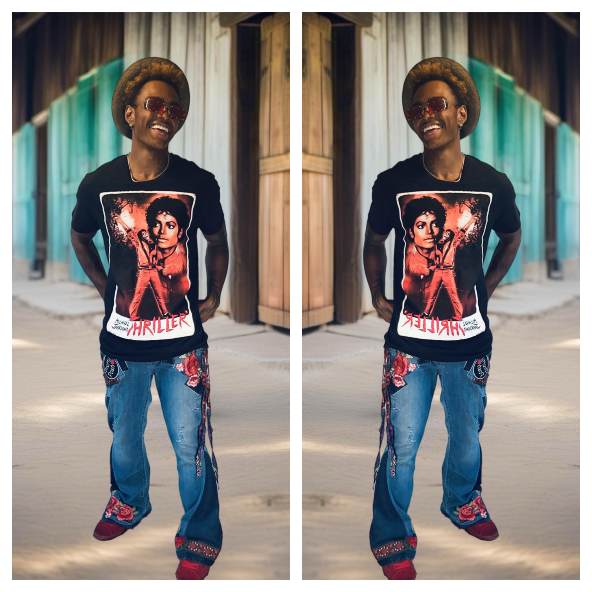 Handmade Boho Patchwork Flared Jeans