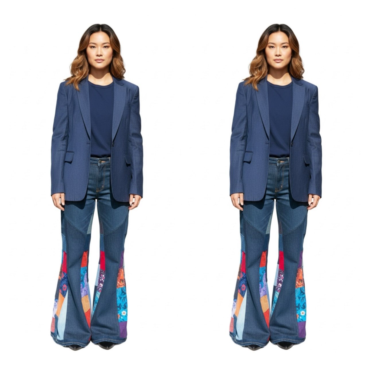 Vintage Patchwork Flare Jeans