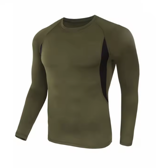 Olive Green Long Sleeve Athletic Shirt | Laotinam Olive Green Long Sleeve Athletic Shirt | Laotinam