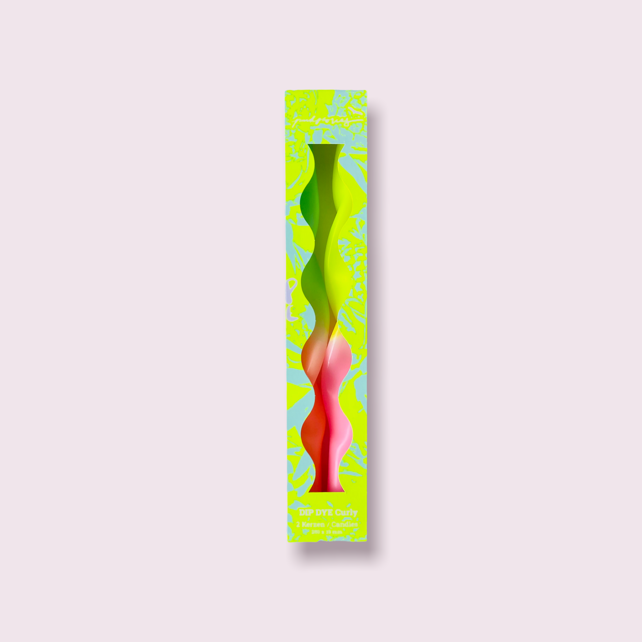 Dip Dye Curly 2 spalvotų žvakių rinkinys - MĖTINĖ CITRUSINĖ