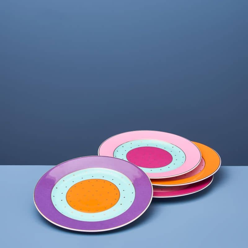 4 spalvingų lėkščių rinkinys Fancy Colors