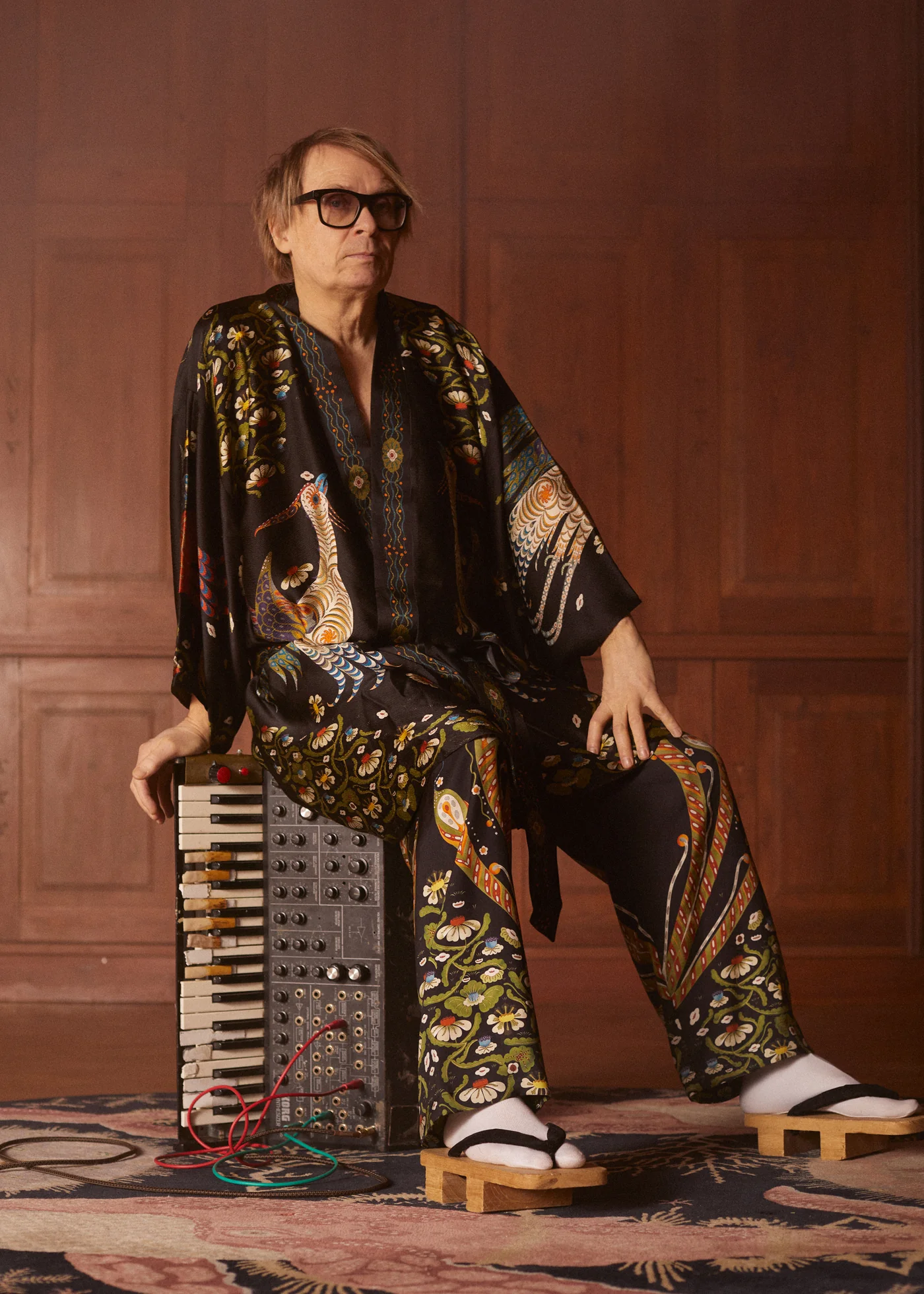 Firebird Kimono juodas, 100% šilkas
