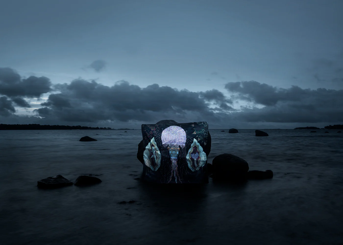 Cosmic Jellyfish dekoratyvinės pagalvės užvalkalas