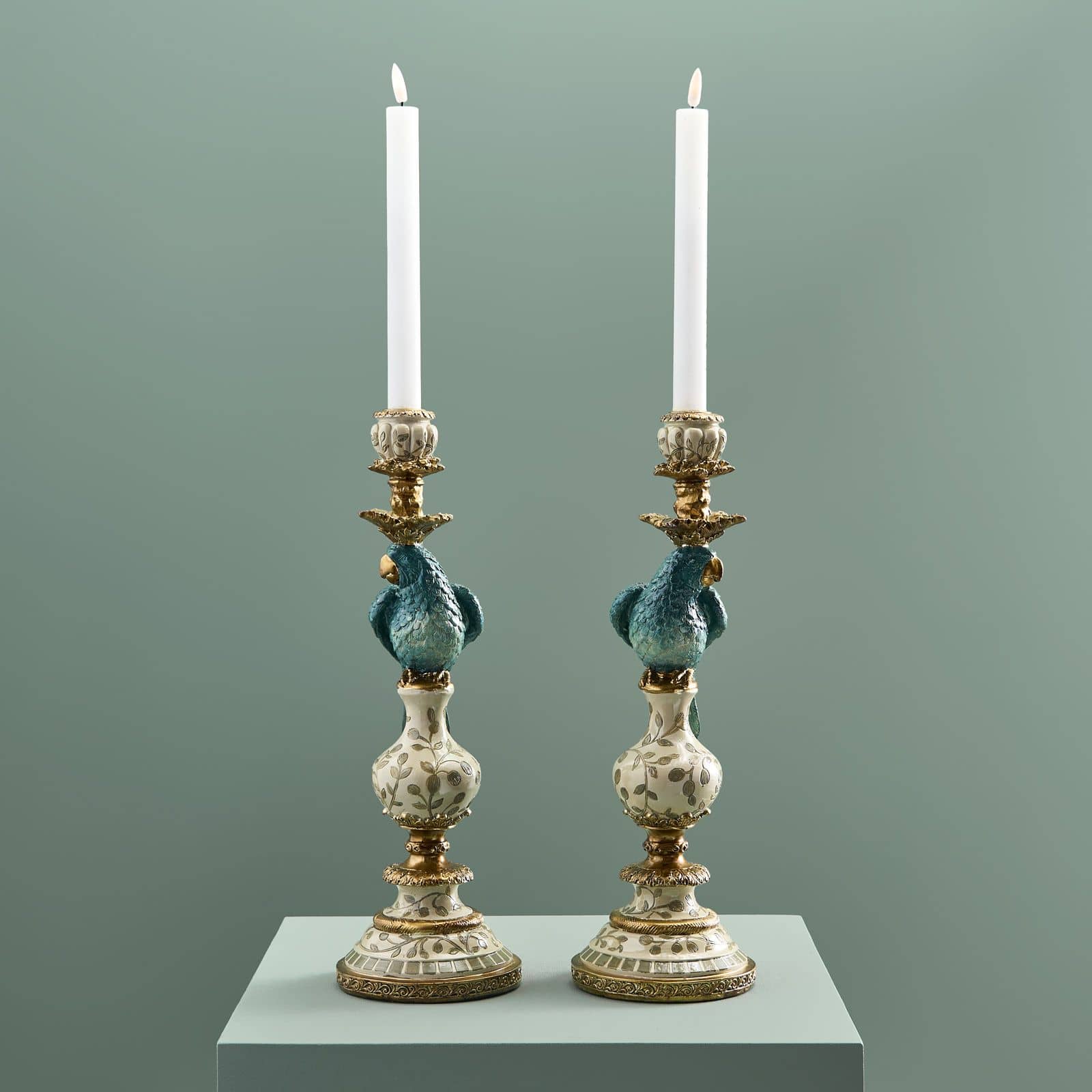 Dviejų žvakidžių komplektas mėlynos Papūgos Werns