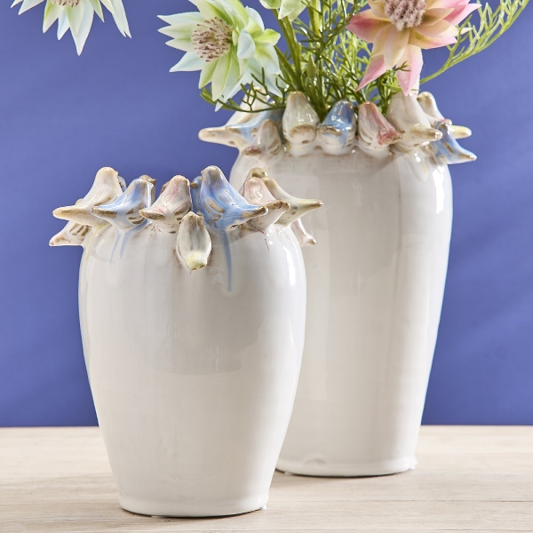 Keraminė vaza su paukšteliais 18 cm