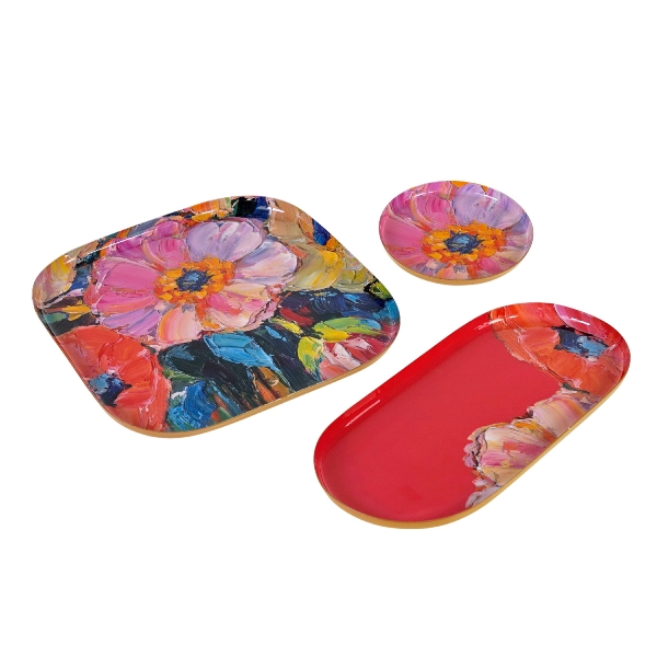 Trijų padėkliukų komplektas Flowers