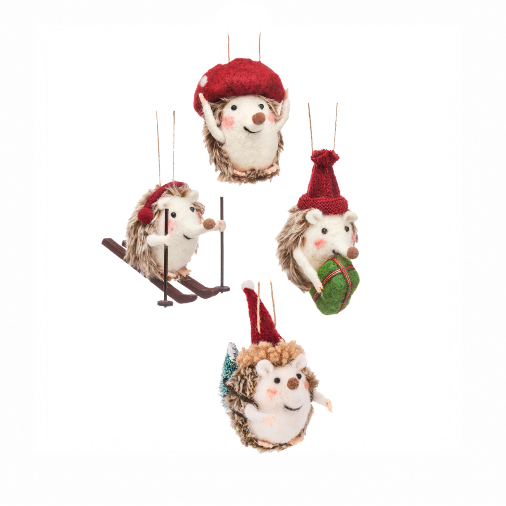 Ežiukas su eglute - kalėdinis eglutės žaisliukas