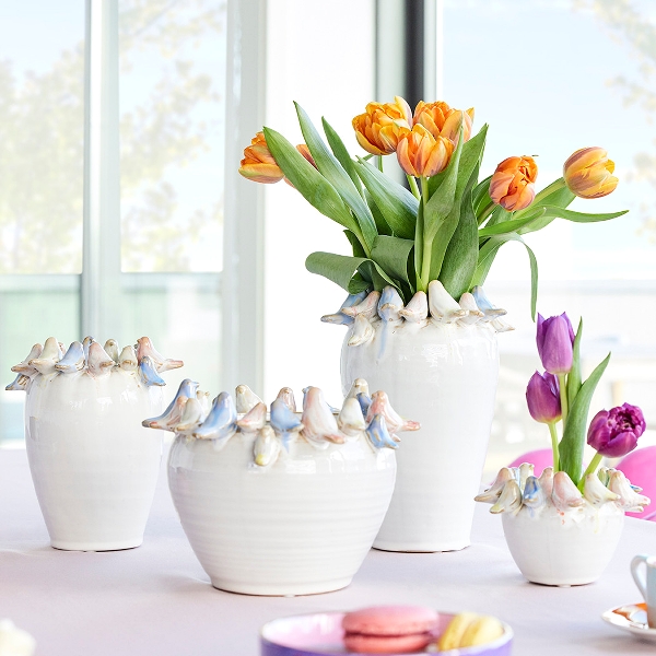 Keraminė vaza su paukšteliais 22,5 cm