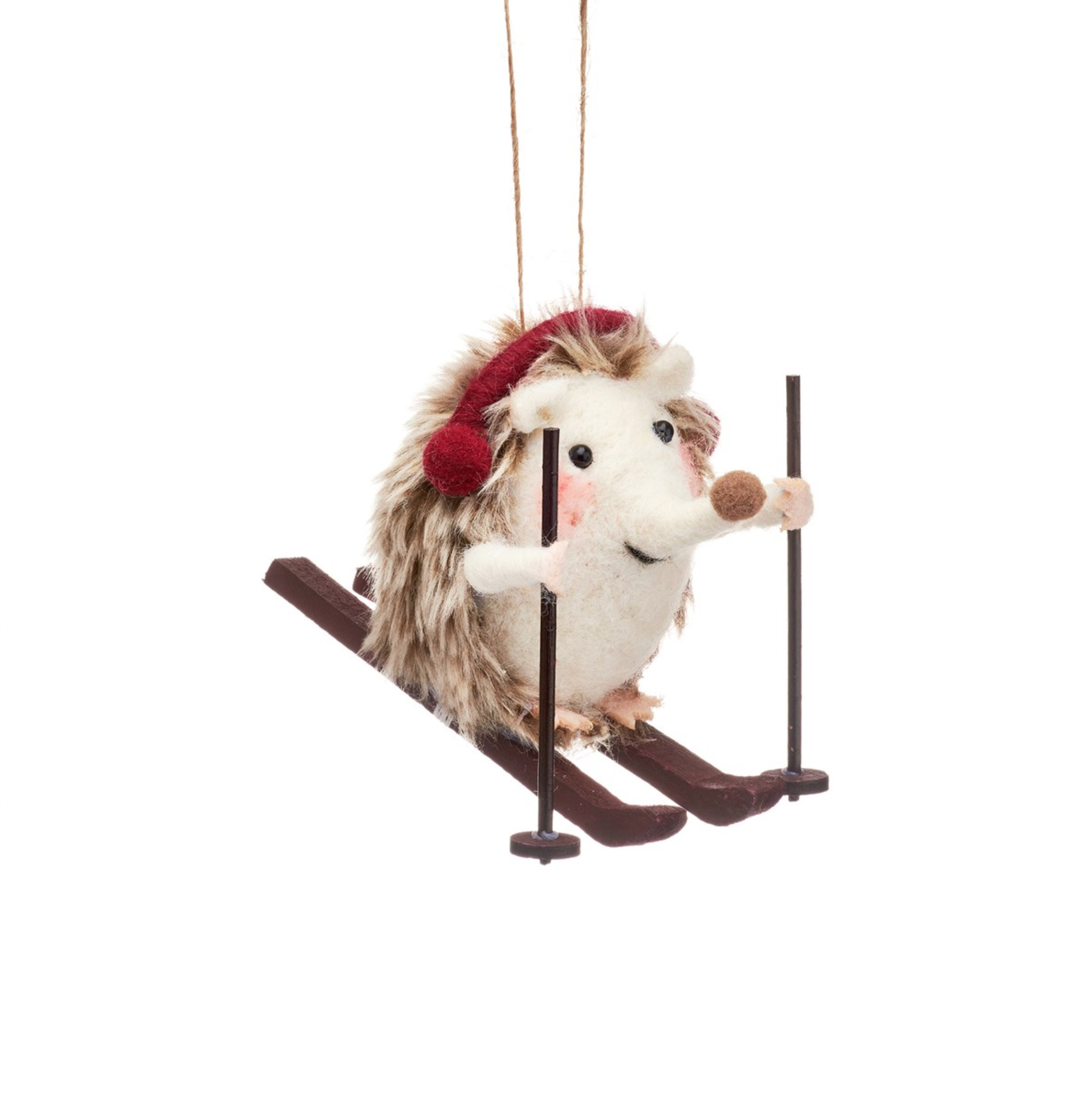 Ežiukas su slidėmis- kalėdinis eglutės žaisliukas