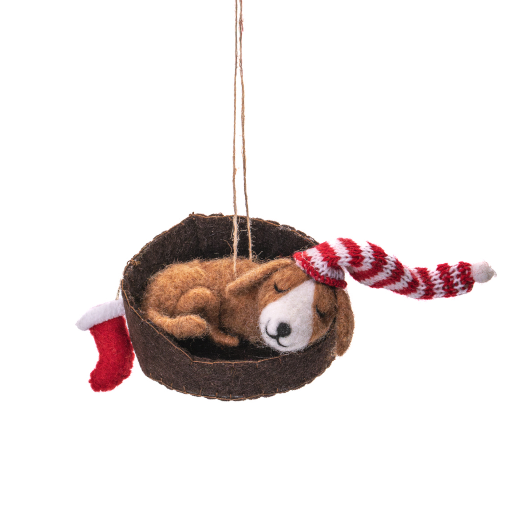 Šuniukas guolyje - kalėdinis eglutės žaisliukas