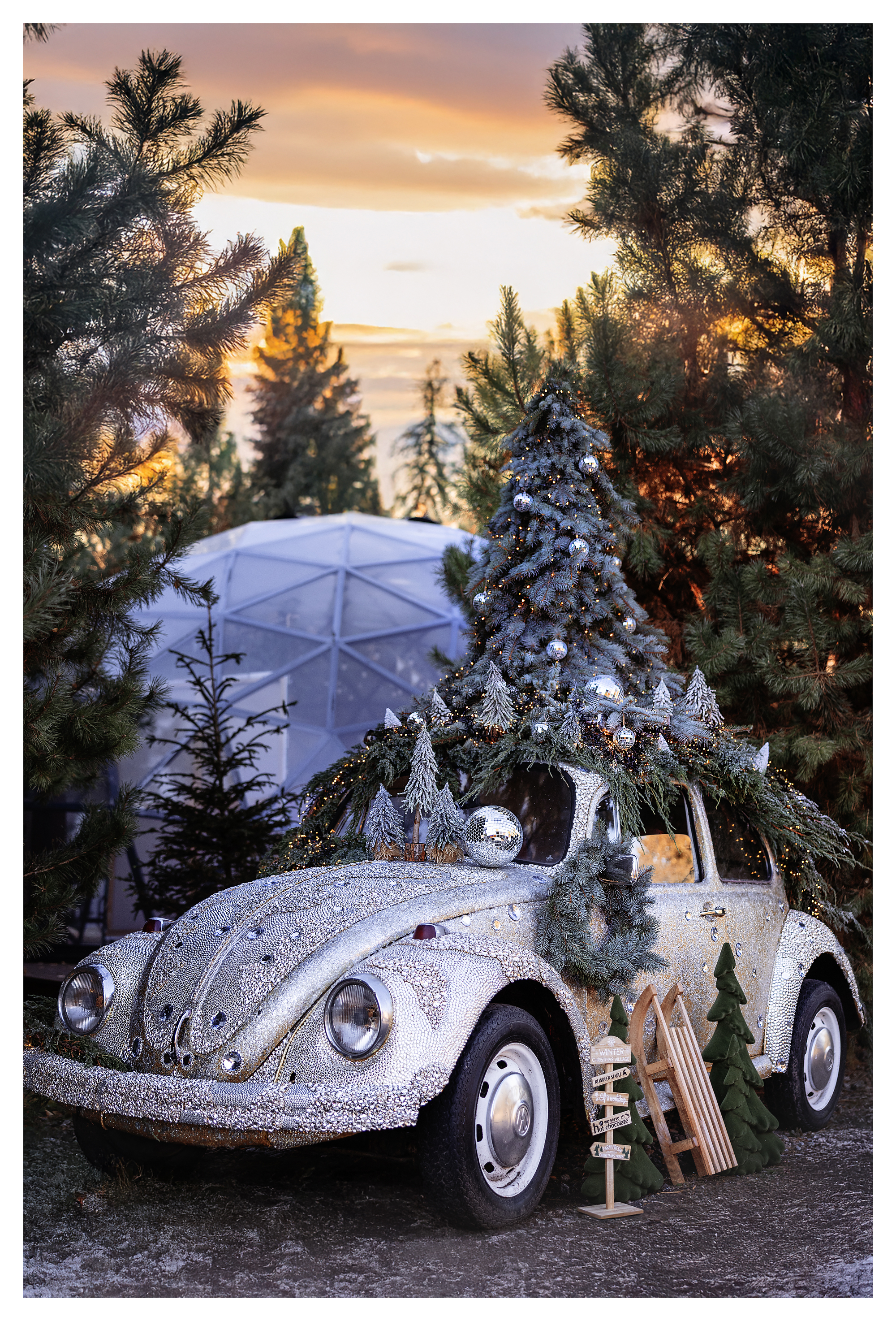 Veidrodinis burbulas - kalėdinis eglutės žaisliukas