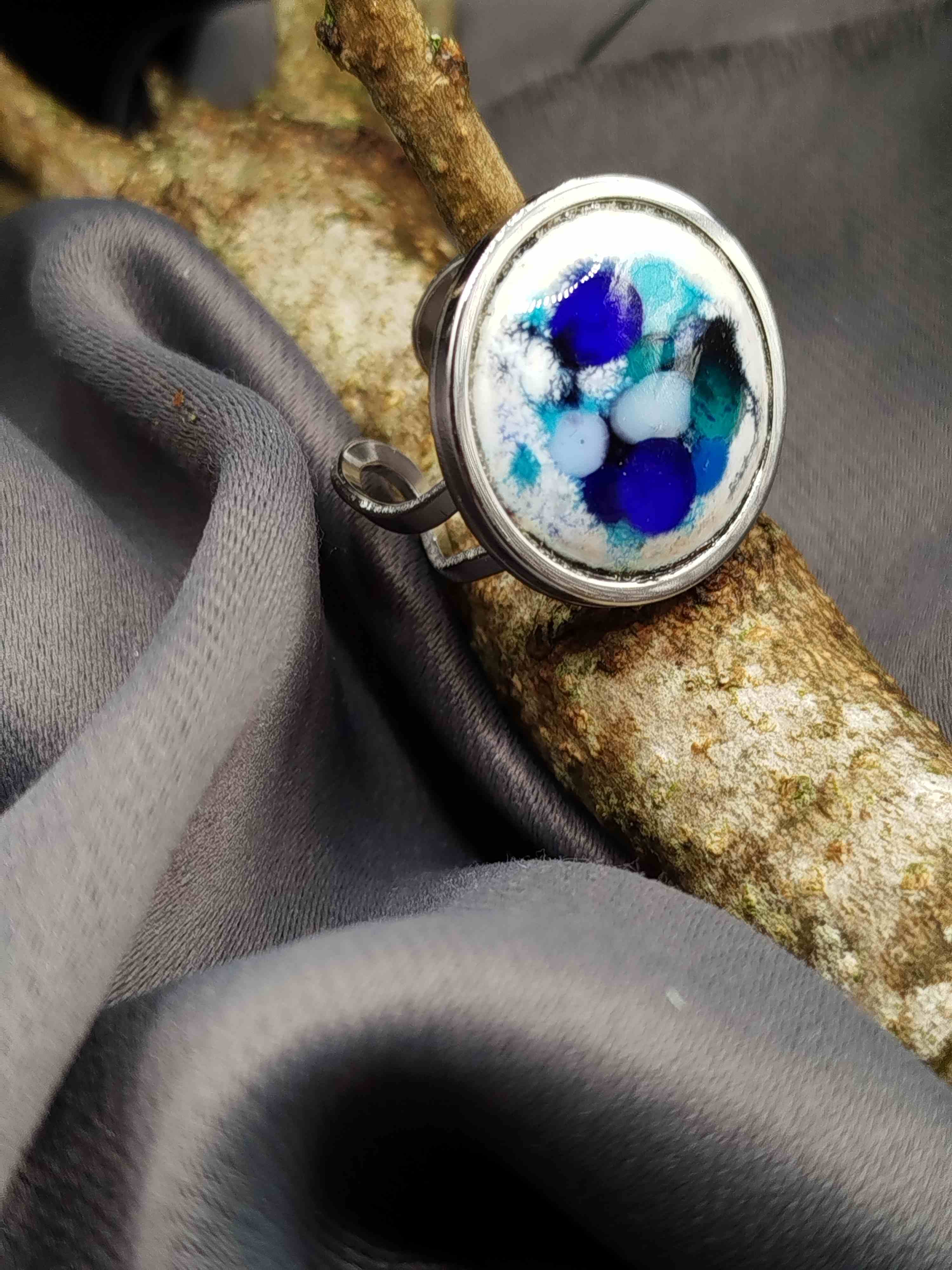 Bague Grandissime blanc, bleu