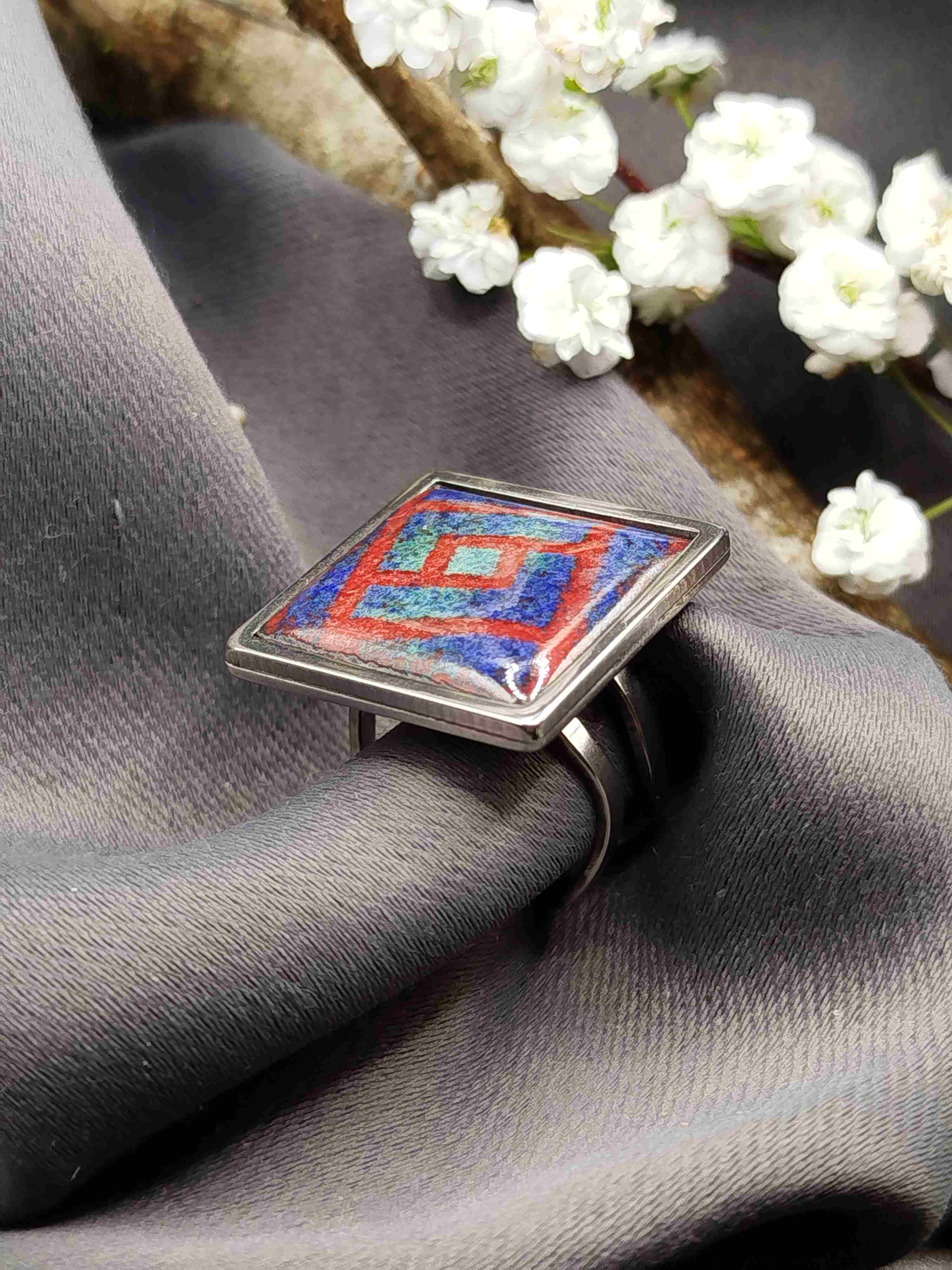 Bague Grandissime rouge bleu vert