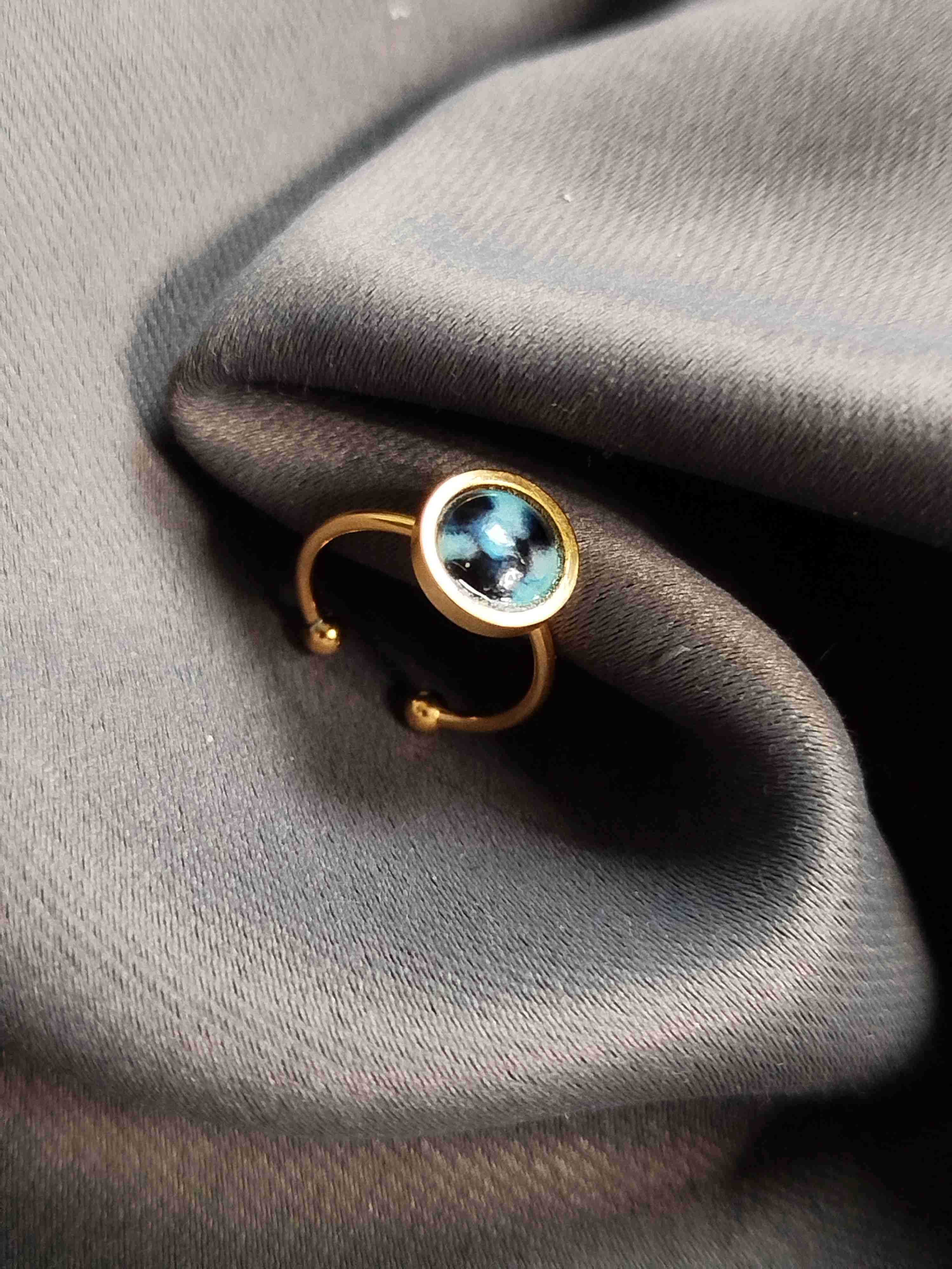 Bague Piccoli bleue noir blanc