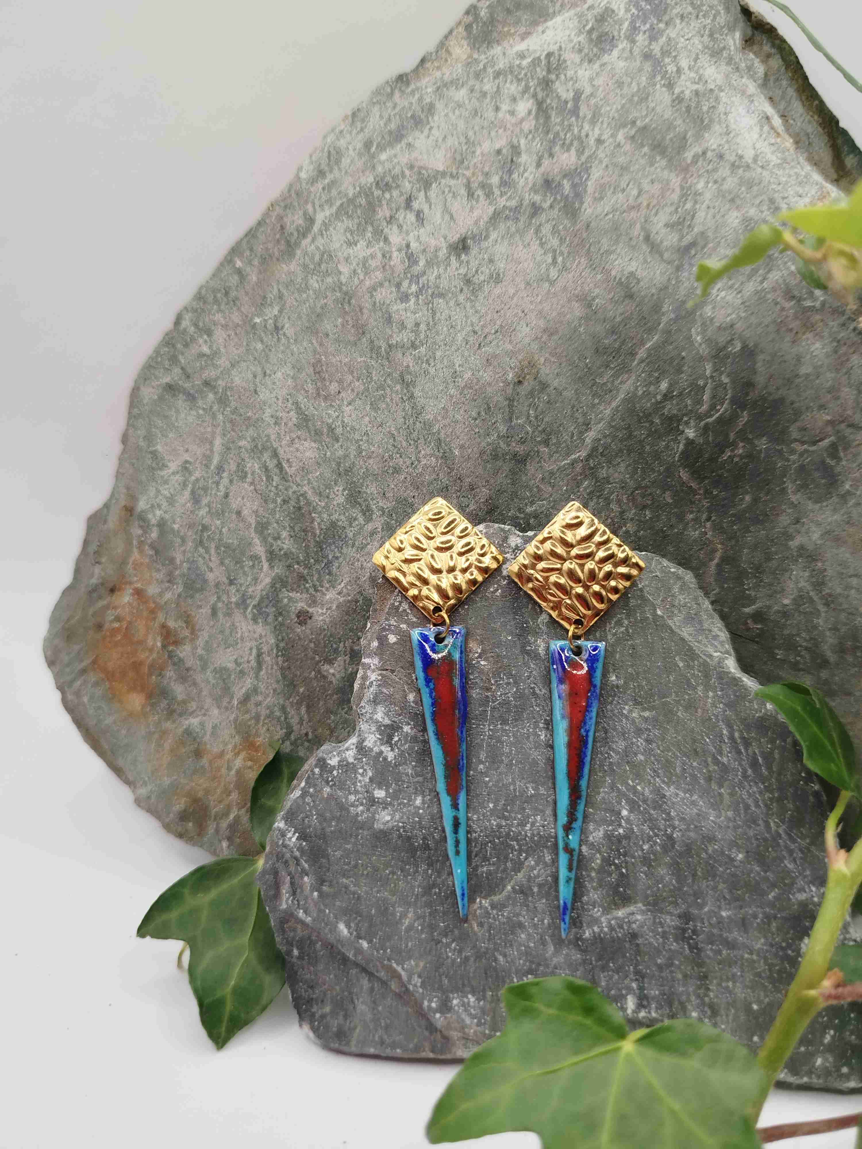 Boucles d'oreilles Speziati bleu rouge
