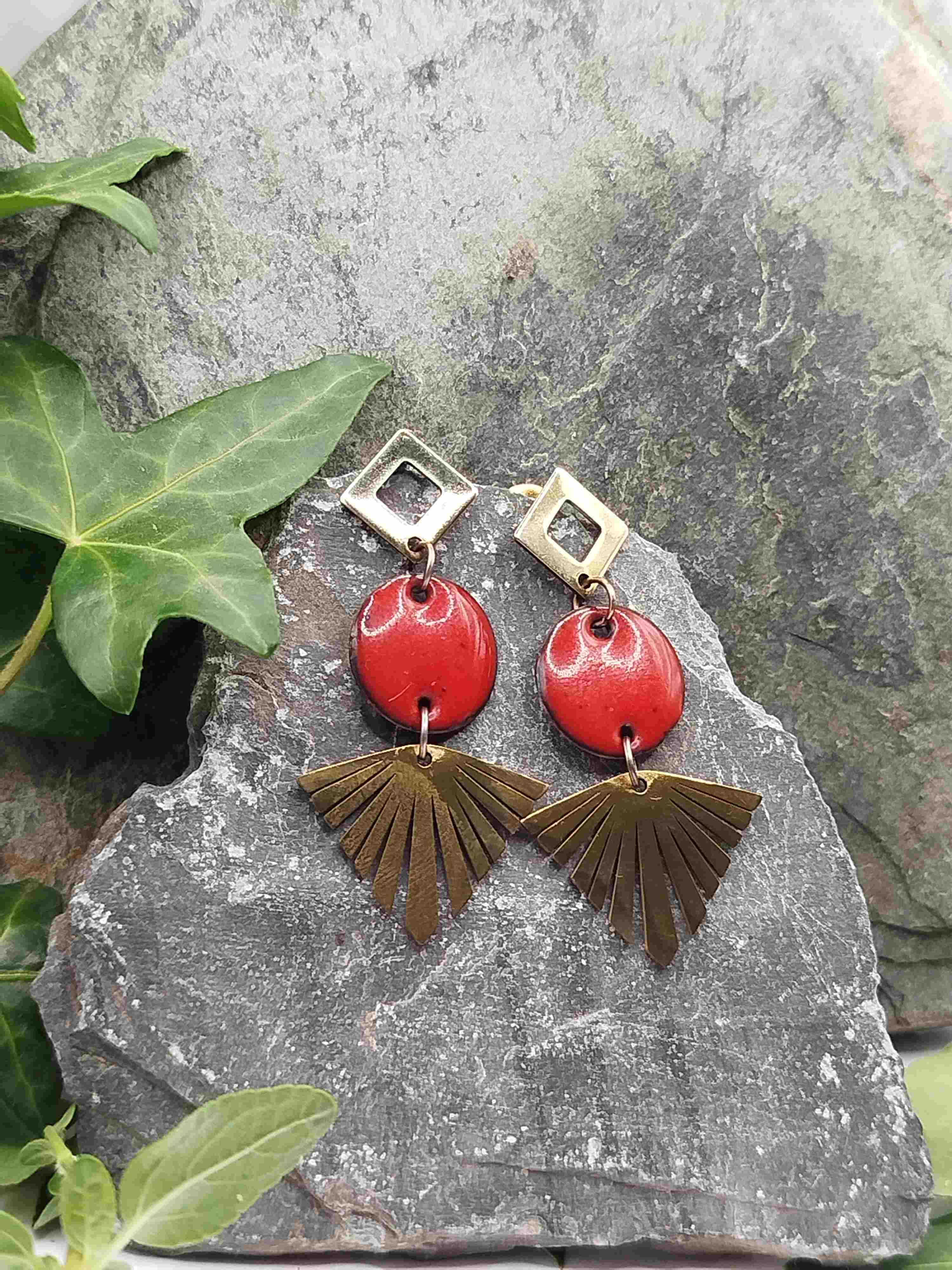 Boucles d'oreilles Evento rouge