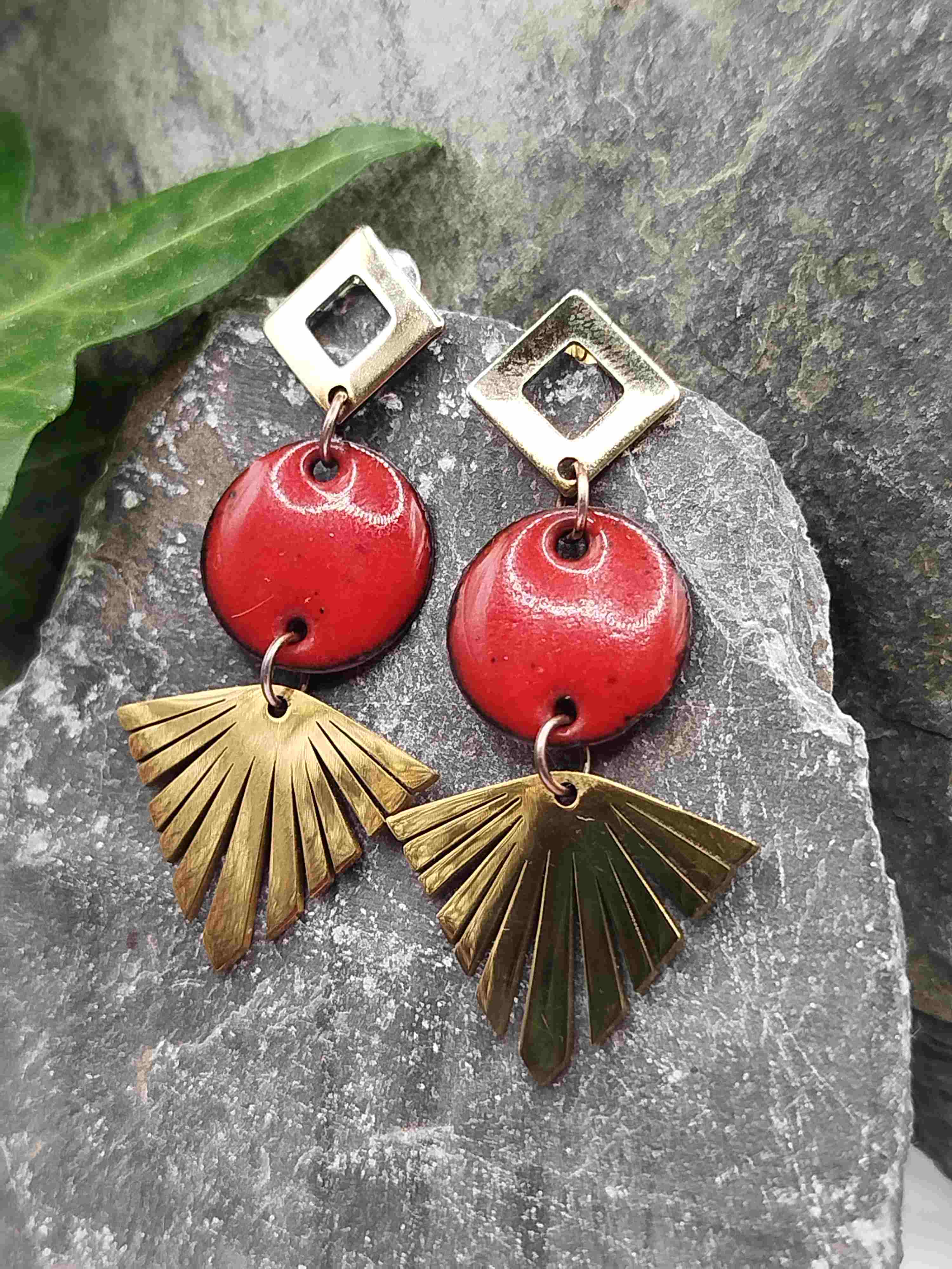Boucles d'oreilles Evento rouge