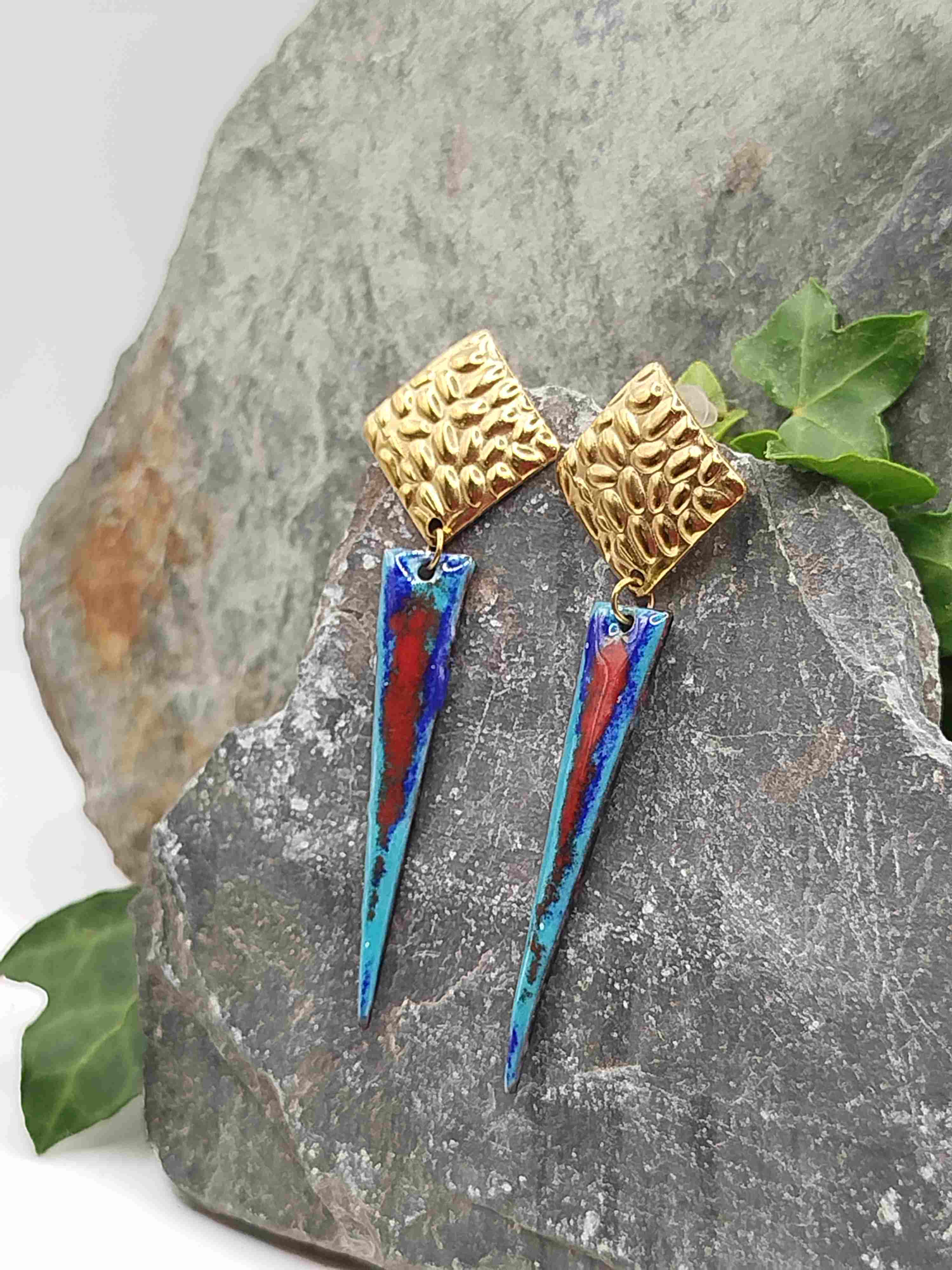 Boucles d'oreilles Speziati bleu rouge