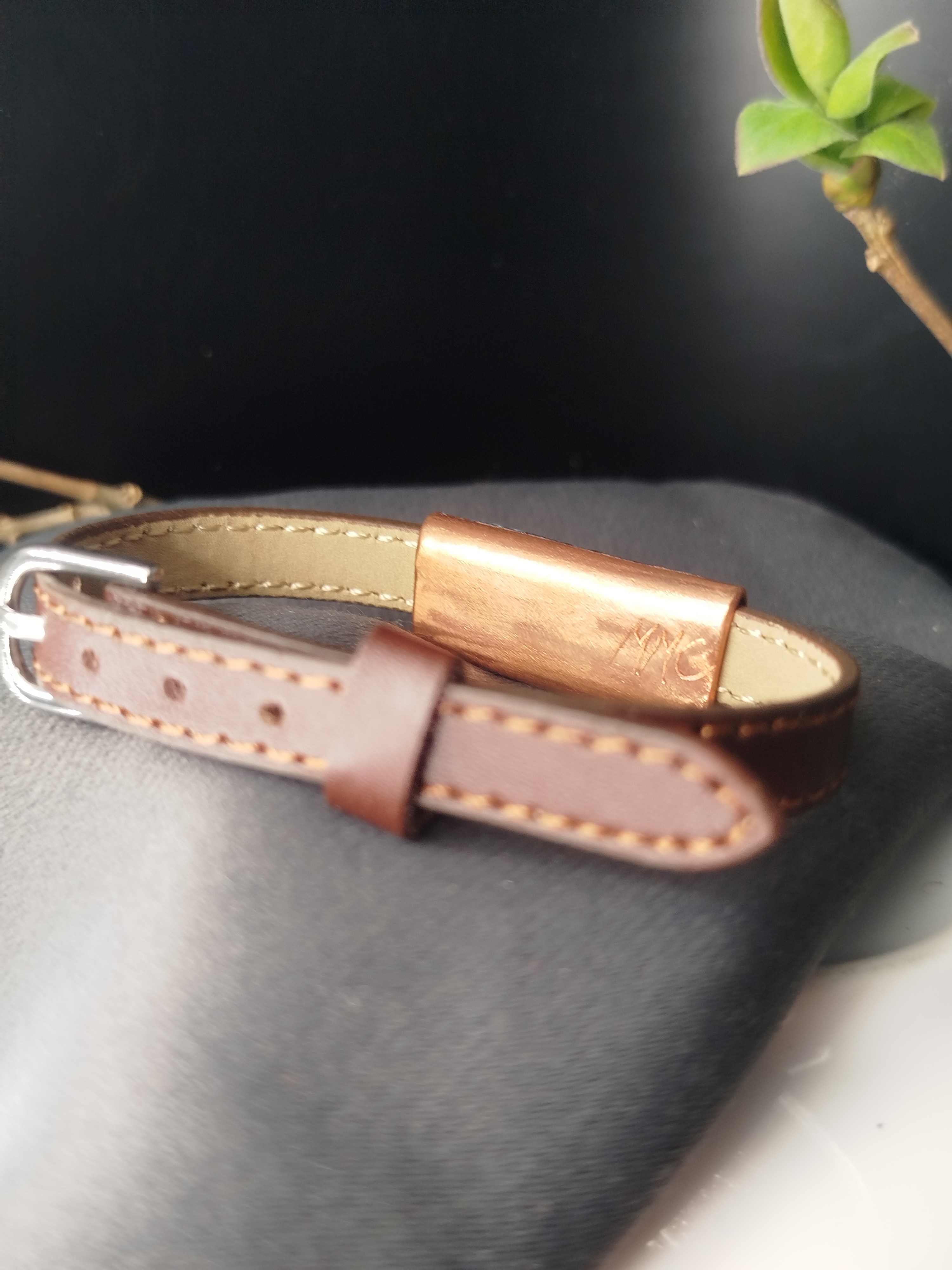 Bracelet Tubaline Marron