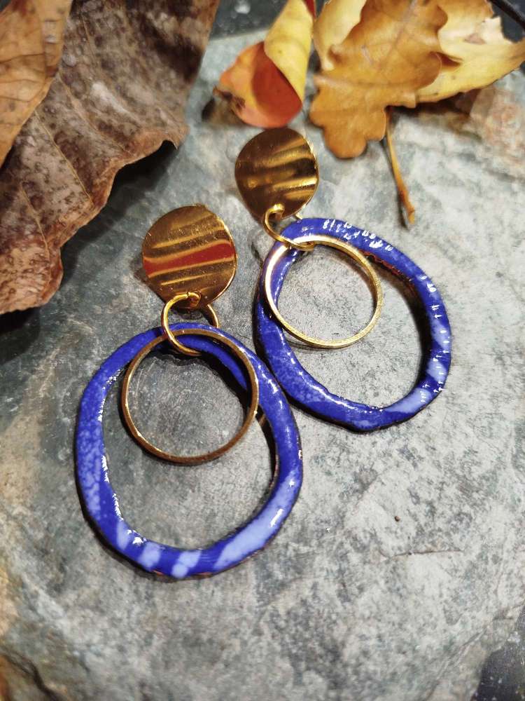 Boucles d'Oreilles Cerchi bleues 