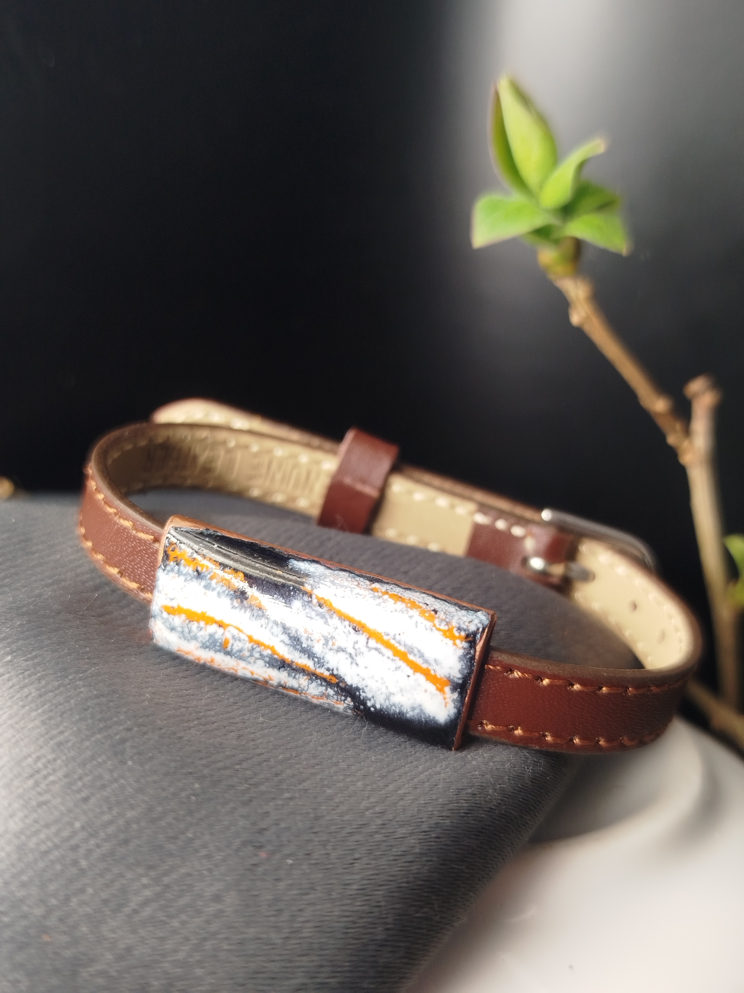 Bracelet Tubaline Marron