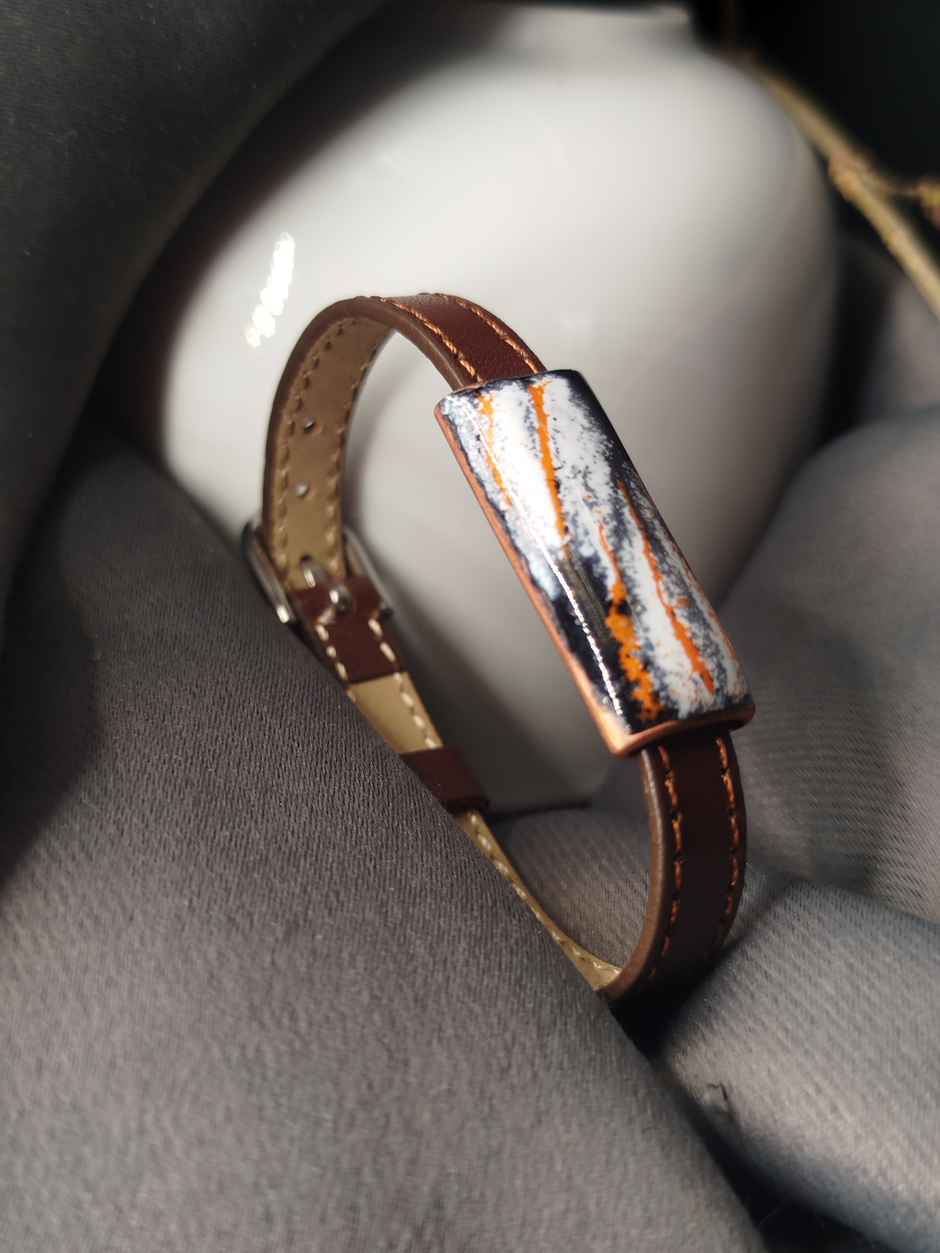 Bracelet Tubaline Marron