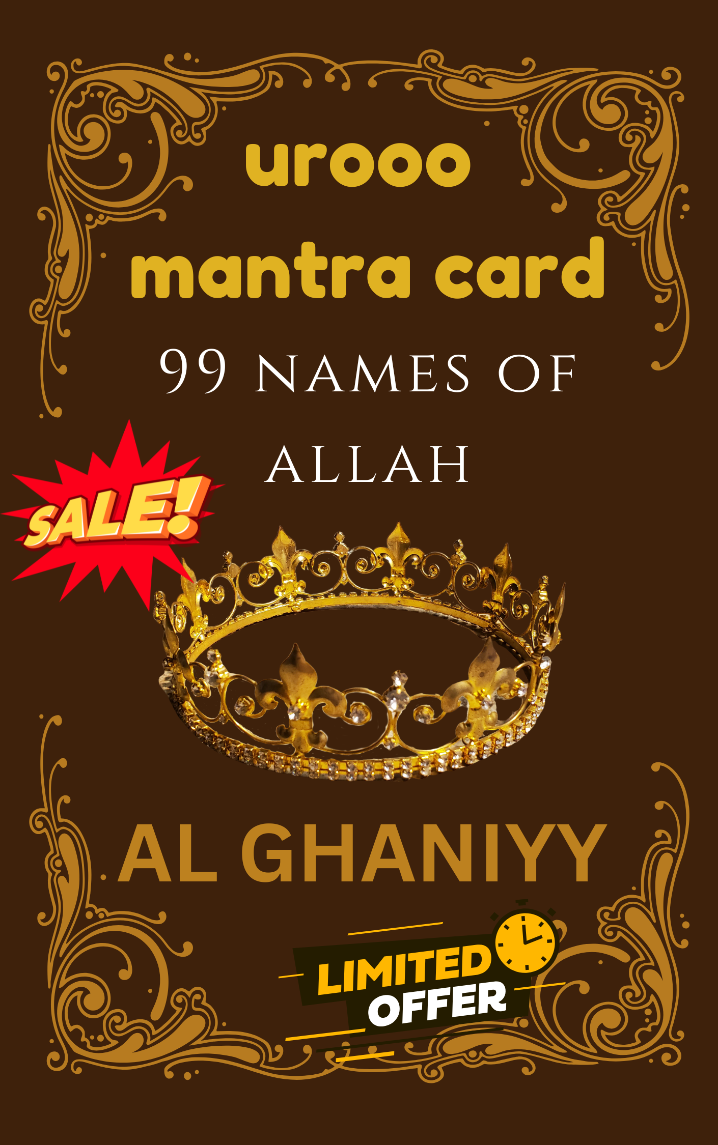 Urooo Mantra Card - 99 names of allah