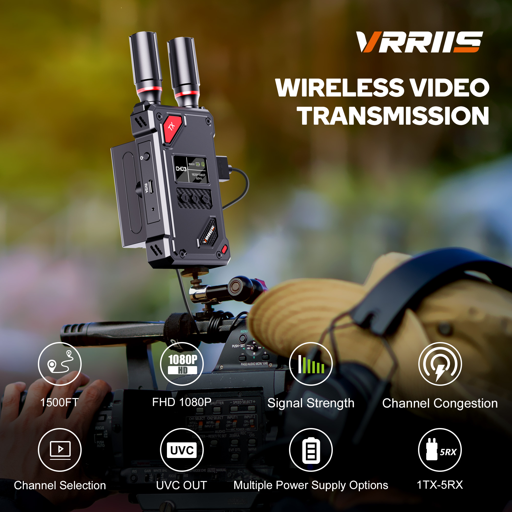 New 1500FT(450Meters) 1080P HDMI Wireless Video Transmitter and Receiver