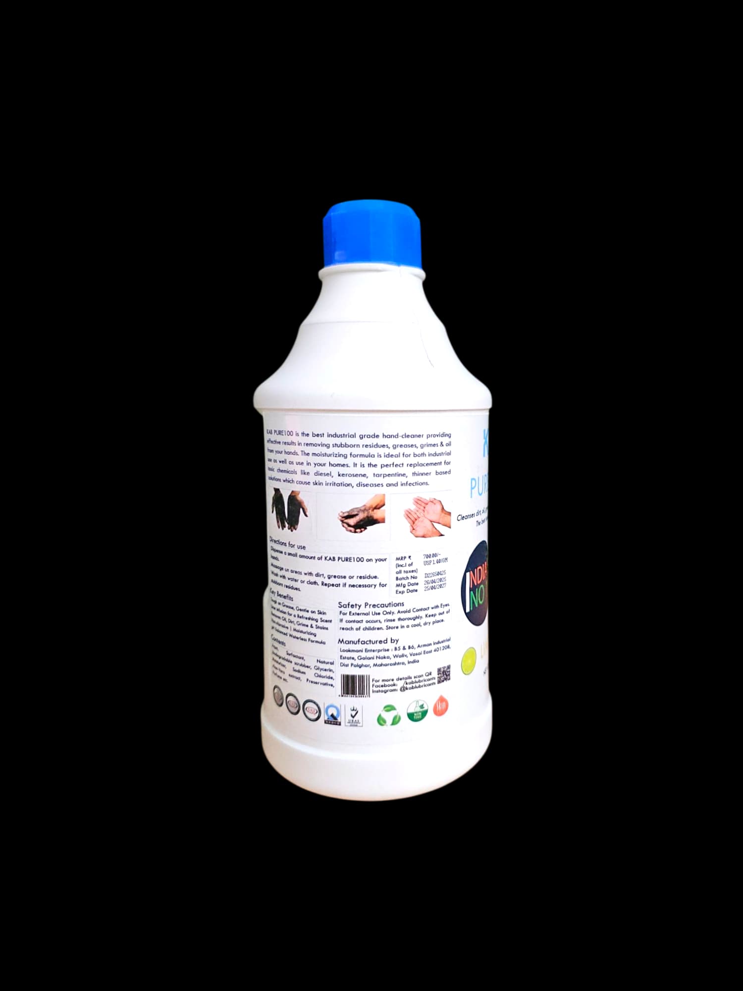 KAB PURE 100 HAND CLEANER GEL (500ml)