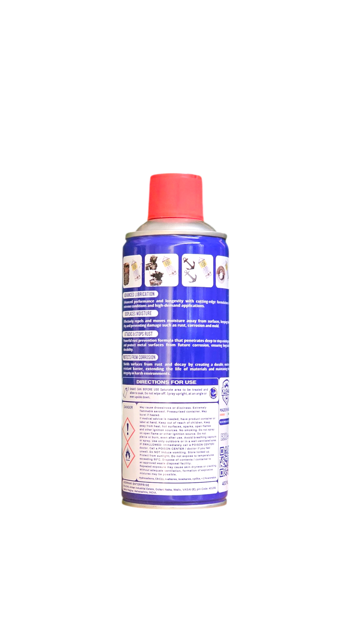 KAB-40, Multipurpose Car Spray, 400 ml Rust Remover, Lubricant, Stain Remover, Powerful Chimney Cleaner, Degreaser, and Bike Chain Cleaner & Chain Lube