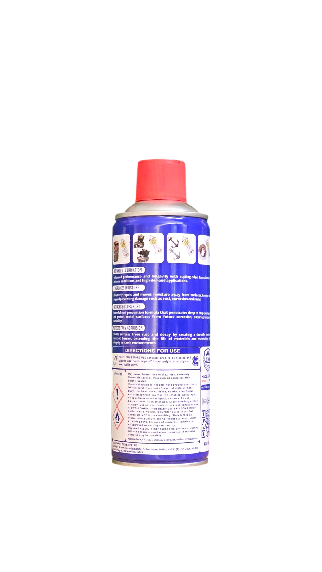KAB-40, Multipurpose Car Spray, 400 ml Rust Remover, Lubricant, Stain Remover, Powerful Chimney Cleaner, Degreaser, and Bike Chain Cleaner & Chain Lube