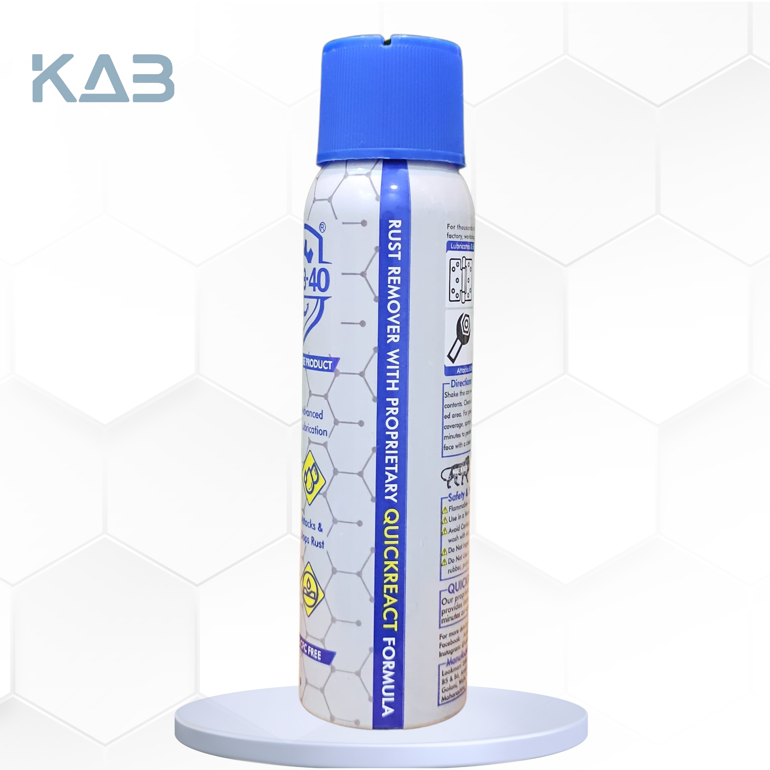 KAB-40, With Advanced QUICK REACT Formula, 70g Rust Remover, Lubricant, Degreaser, General Maintenance Spray, Stain Remover, Chimney & Chain Cleaner