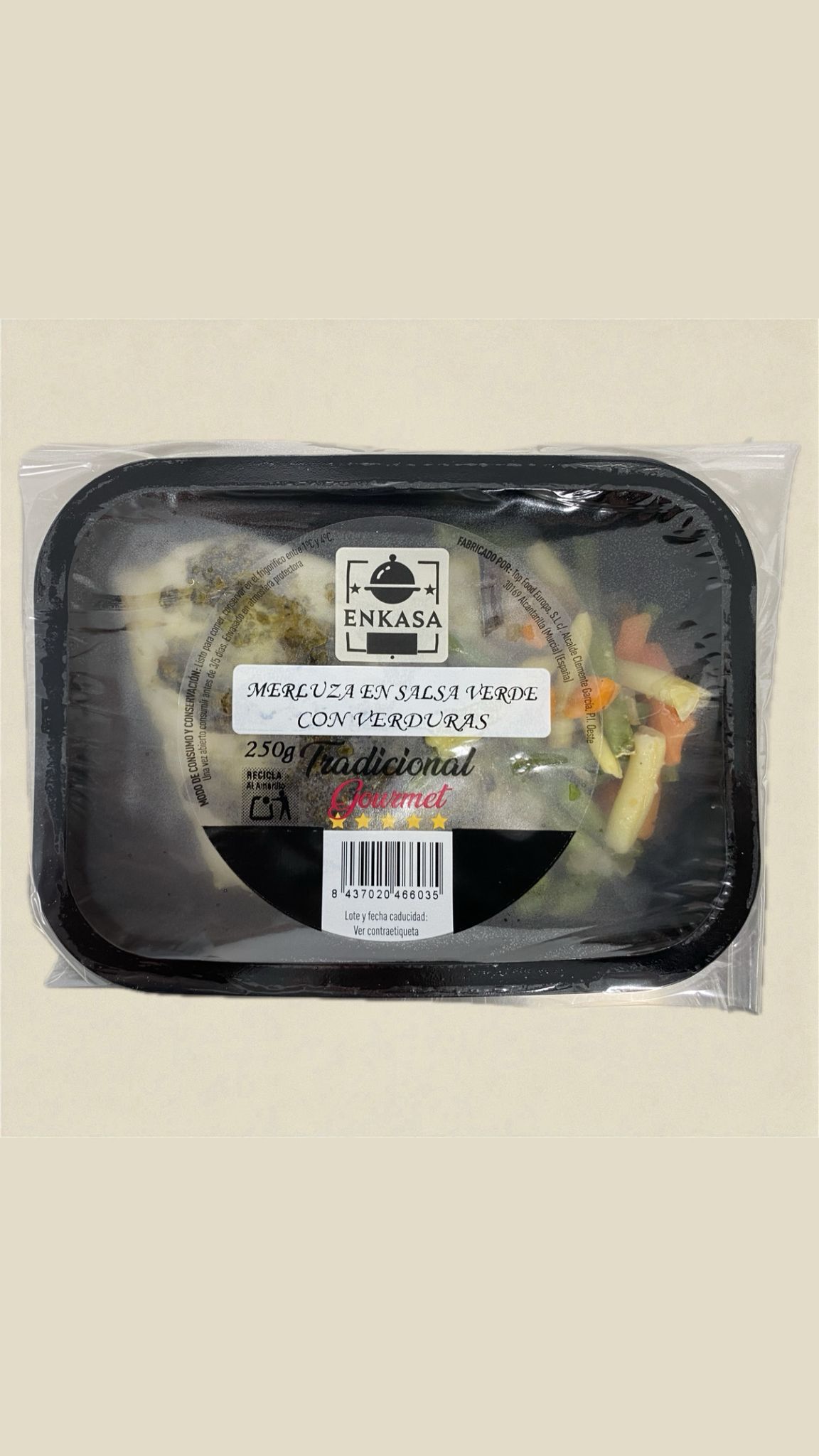 Merluza en salsa verde con verduras