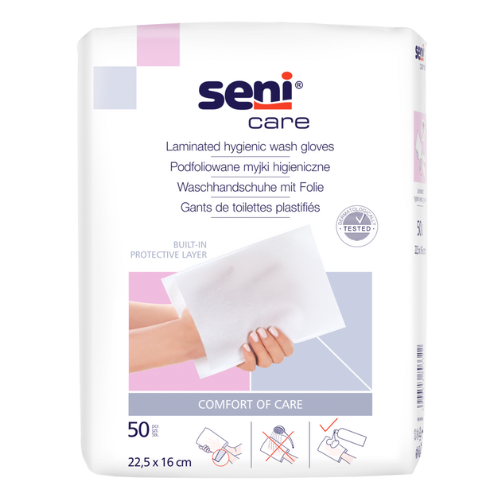 Seni Care Waschhandschuhe mit Folie