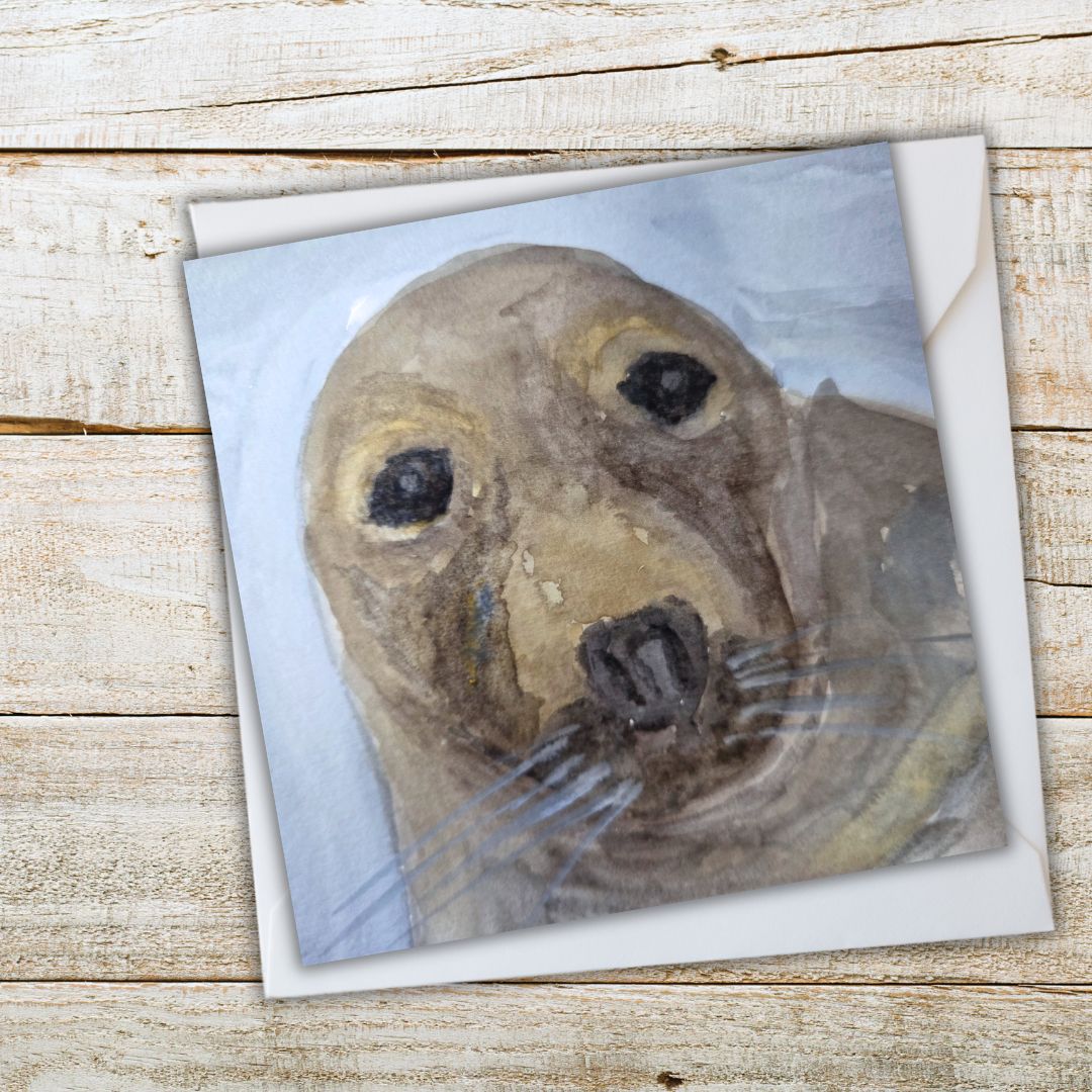 Cornish Grey Seal Greeting Card