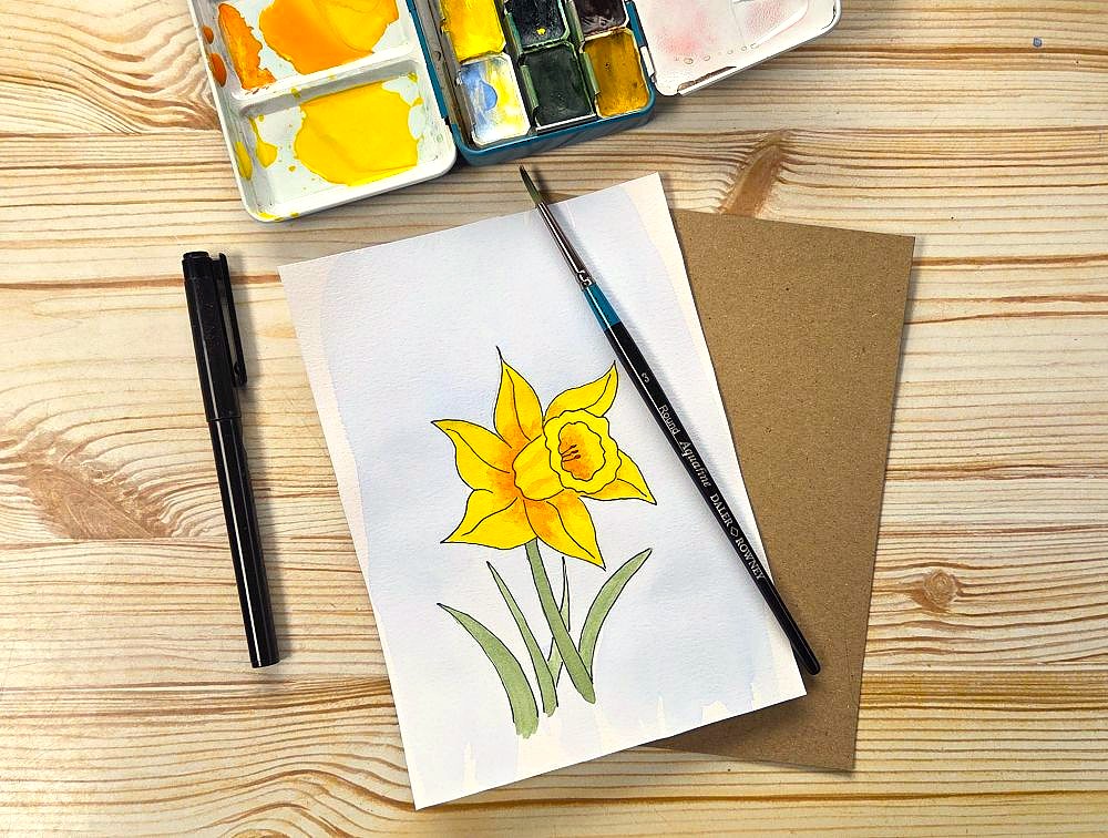 Bold bright Daffodil Original Painting