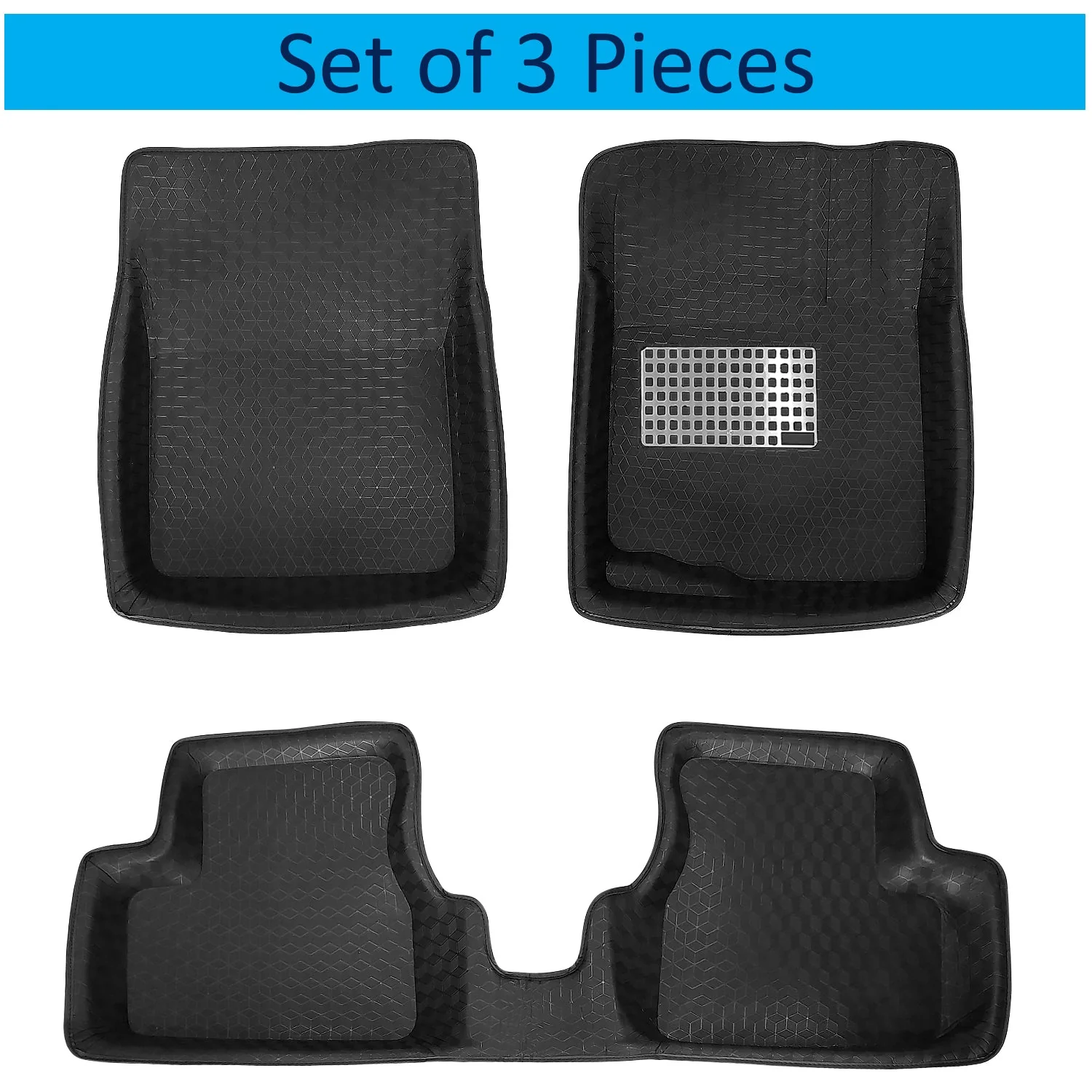 KINGSWAY® Punch EV Car Mat 4.5D for (Year 2024 Onwards) All Model, Compatible with Tata Punch EV Car Floor Mats, Complete Set of 3 Pieces, Top Notch PVC 4.5D Foot Mats, Washable, Black