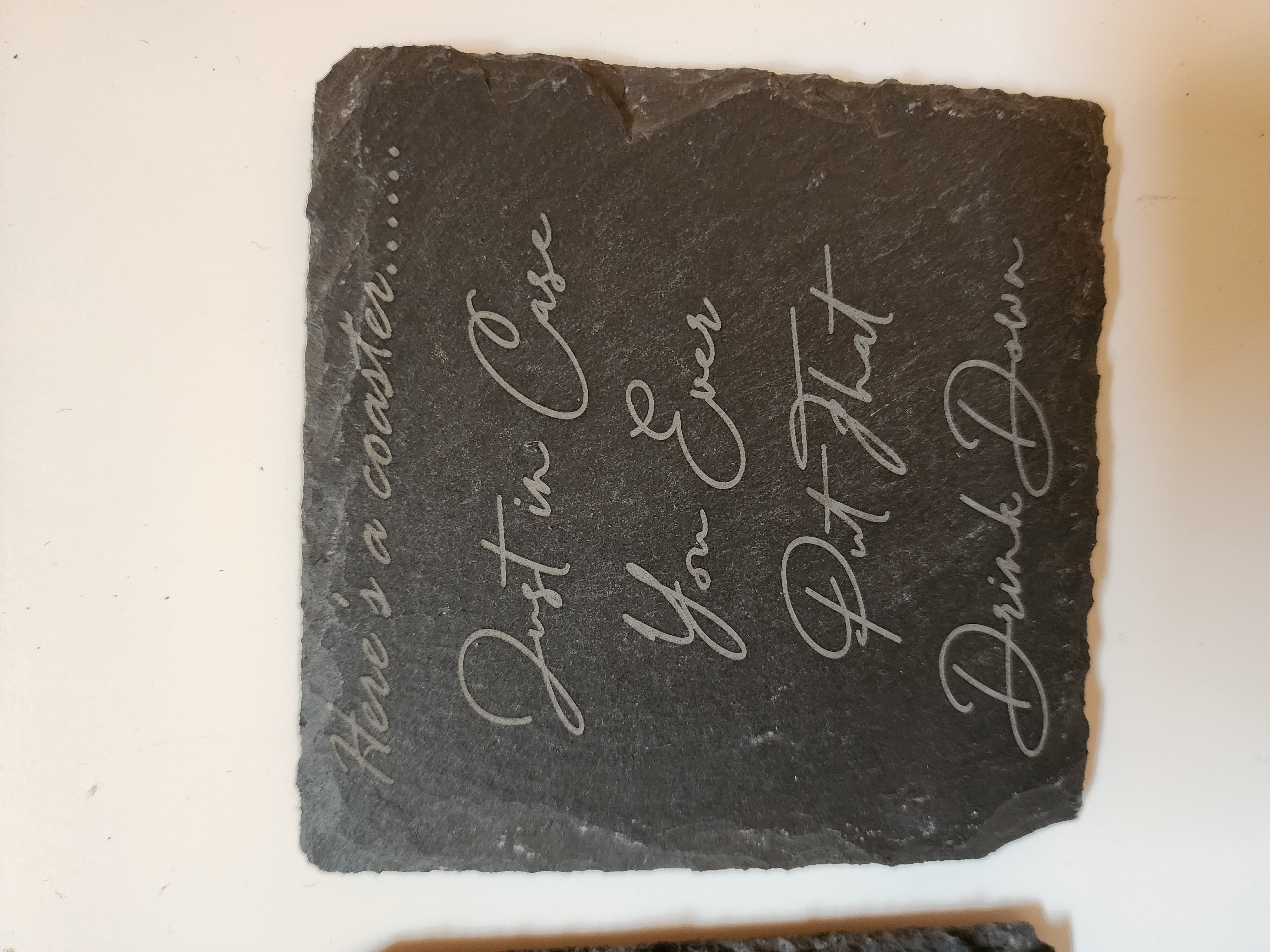 Personalized Laser Engraved Slate Coasters