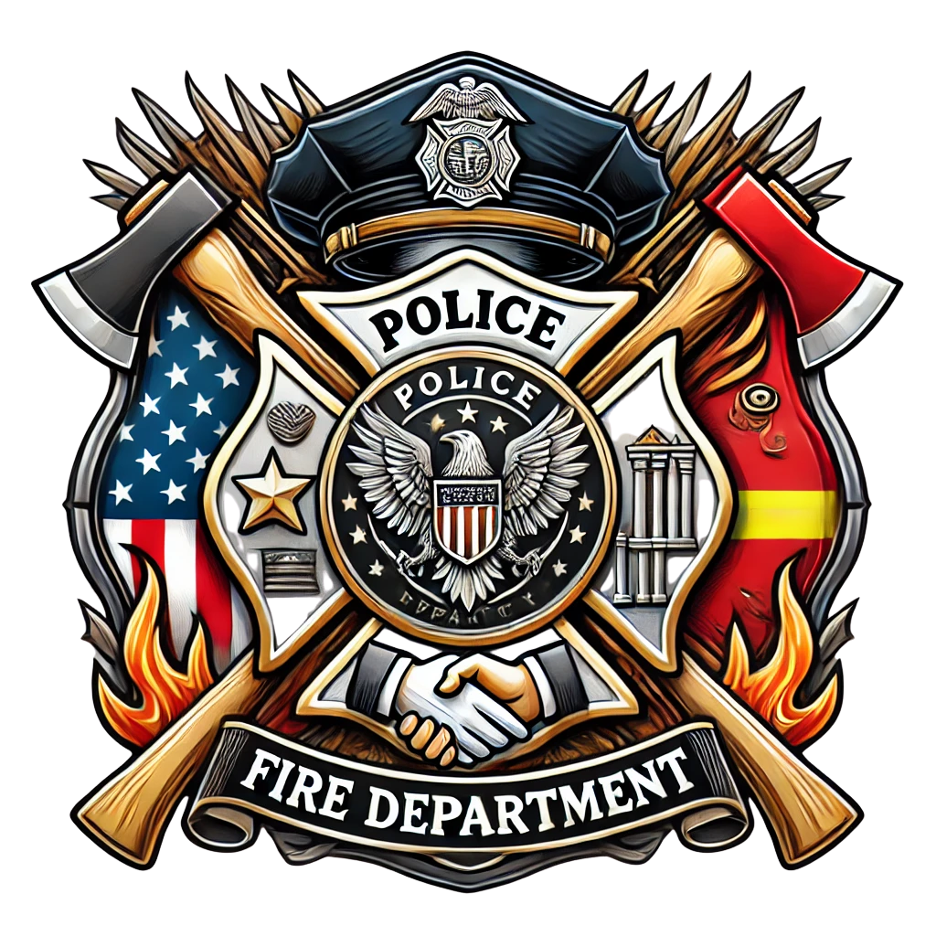 Police & Firefighter Unity Window Sticker