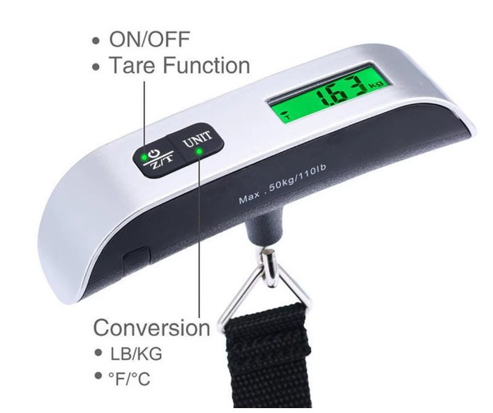 Balance à bagages de voyage numérique portative-0,110 lb/50 kg avec écran LCD