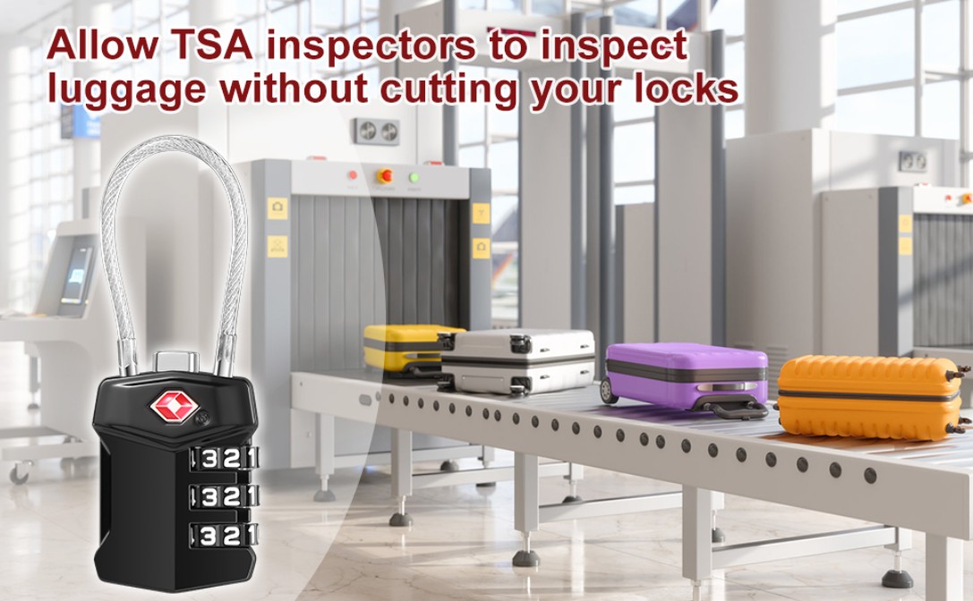 2 Cadenas TSA Valise Avion, Serrures à Bagages à Combinaison 3 Chiffres